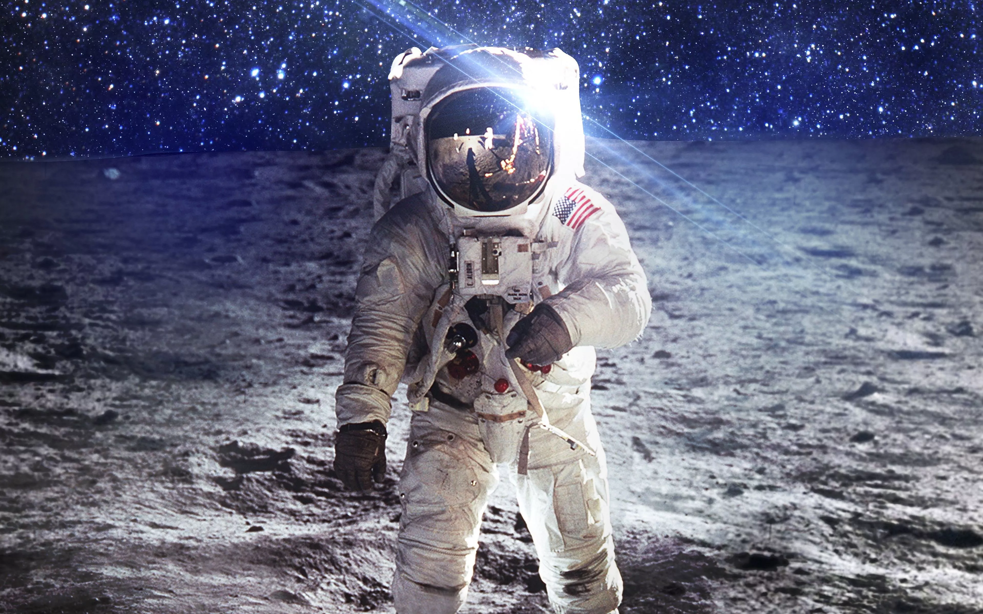 Astronaut Space Art Moon Dark