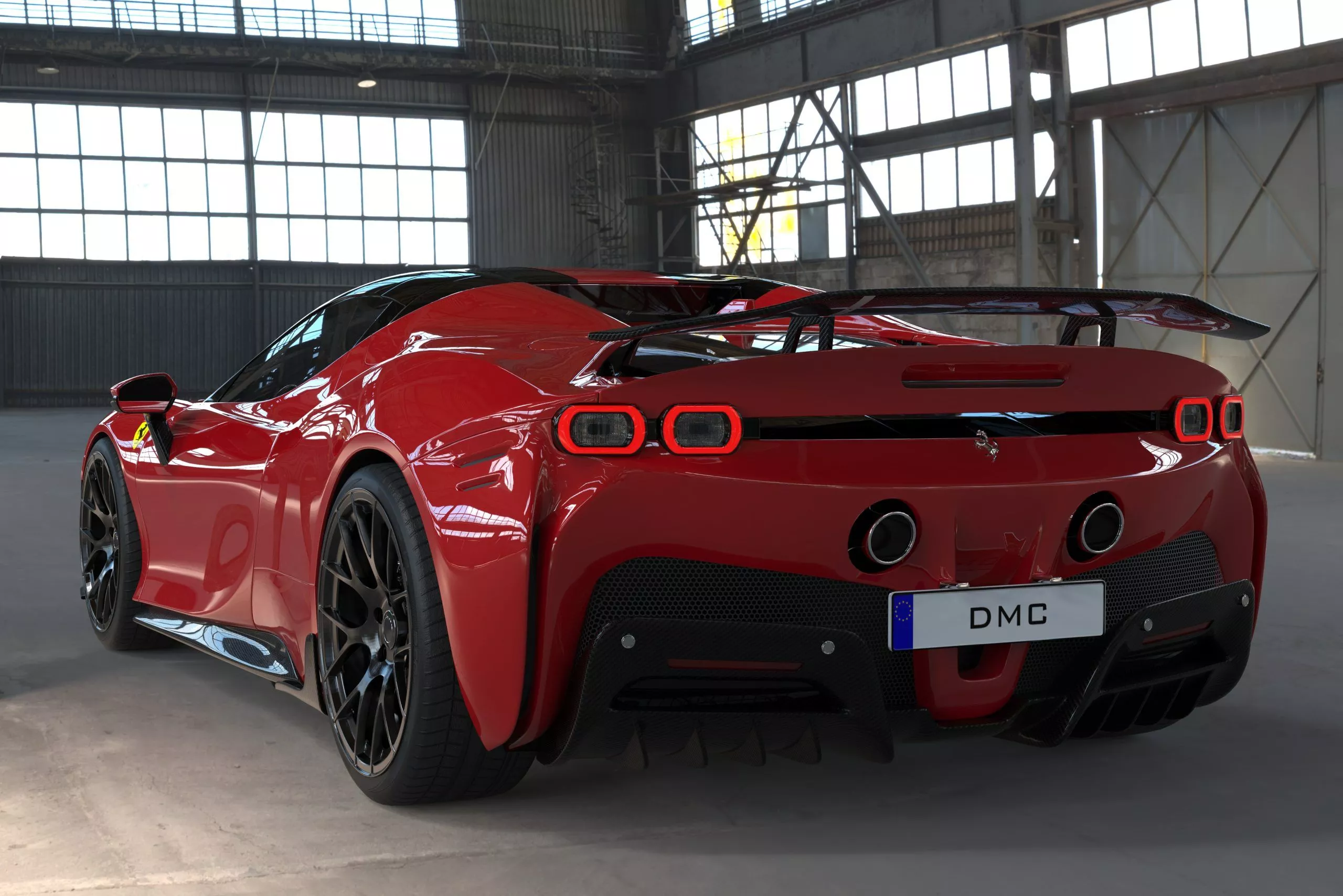 Carbon Fiber Rear Wing Spoiler Fxxk Fits The Ferrari SF90 Stradale Coupe & Spider Carbon Extra Light, Marble Structure, Quality Same As