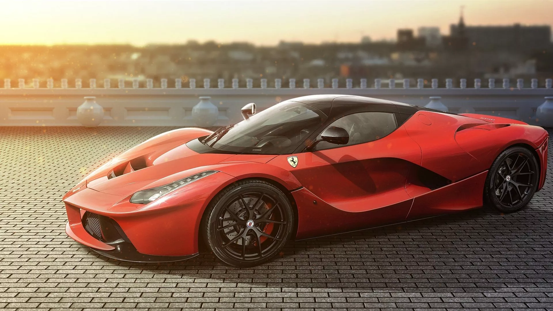 Ferrari LaFerrari red supercar side