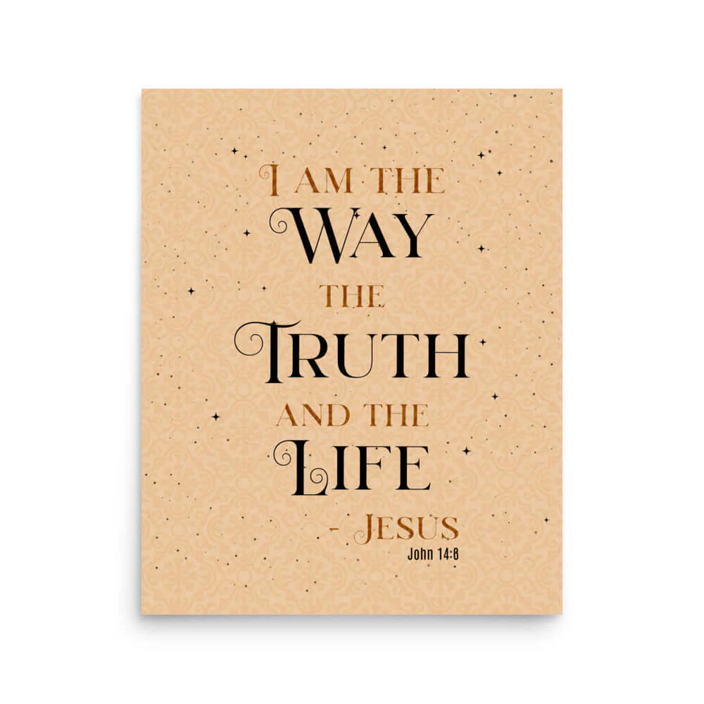 John 14:6 Verse, Color Text Brown