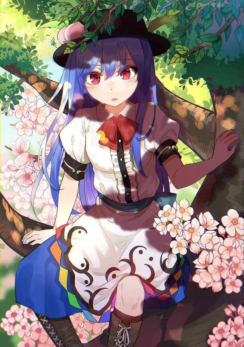 Hinanawi tenshi, touhou, cherry blossom