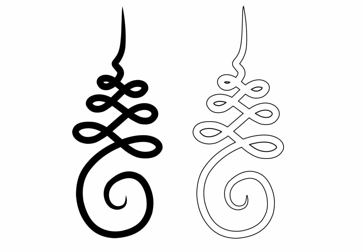 unalome sign set isolated on white