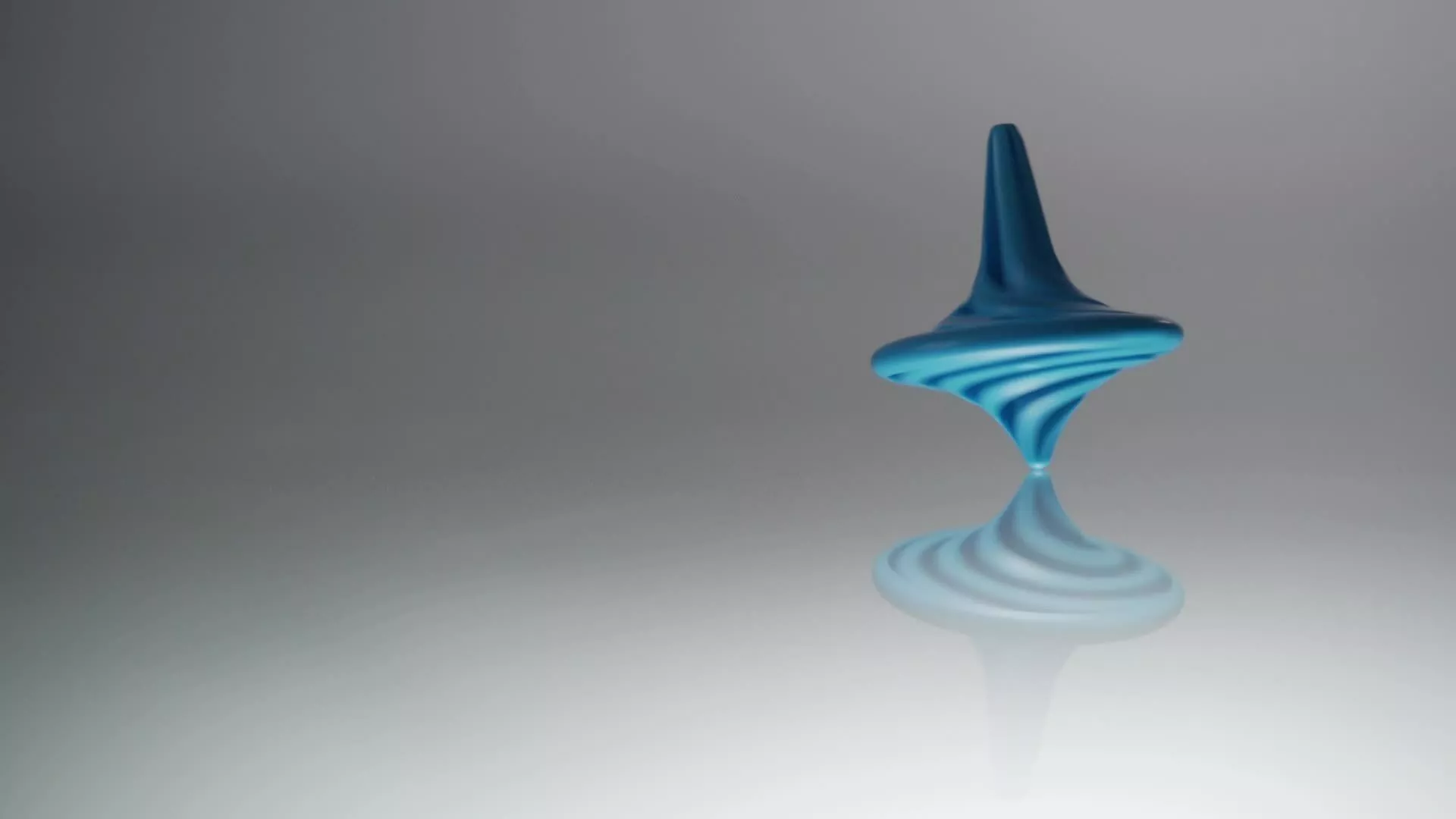 Blue spinning top spinning. Whirligig