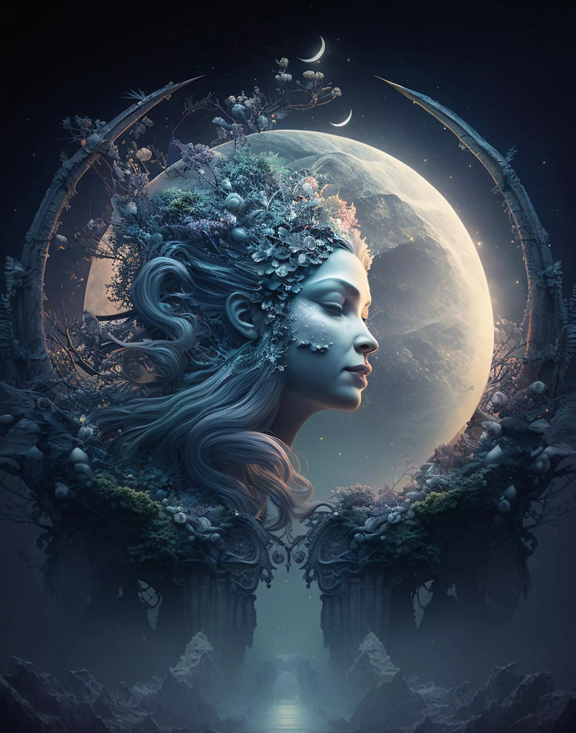 Moon Goddess Poster 11x14 Wall Art
