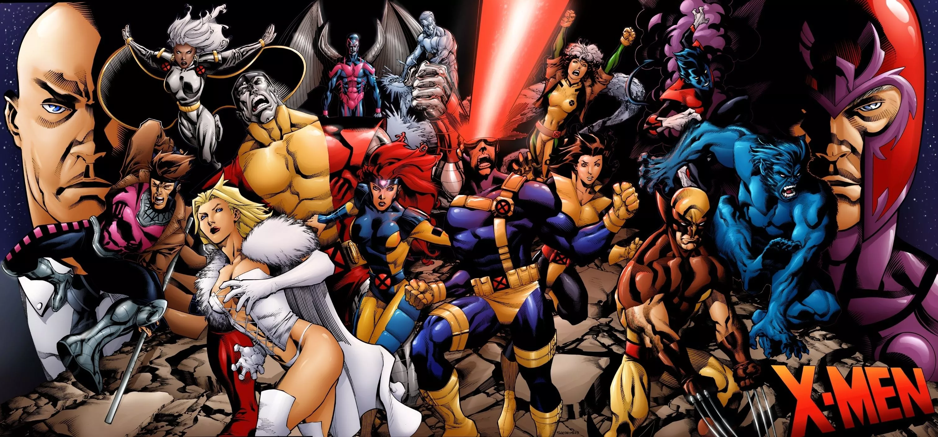 Wallpaper Wolverine, X Men, Storm, Marvel, Magneto, Professor X, Cyclops, Beast For Mobile And Desktop, Section фантастика, Resolution 3025x1410