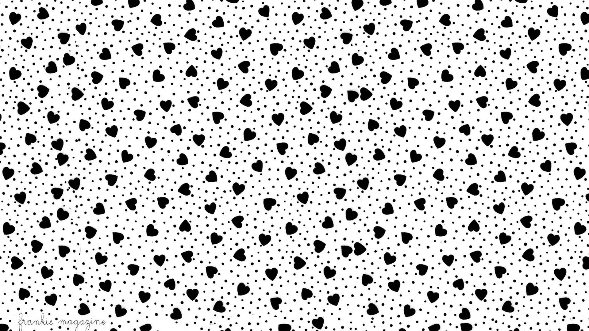 Black Hearts Dots In White Background
