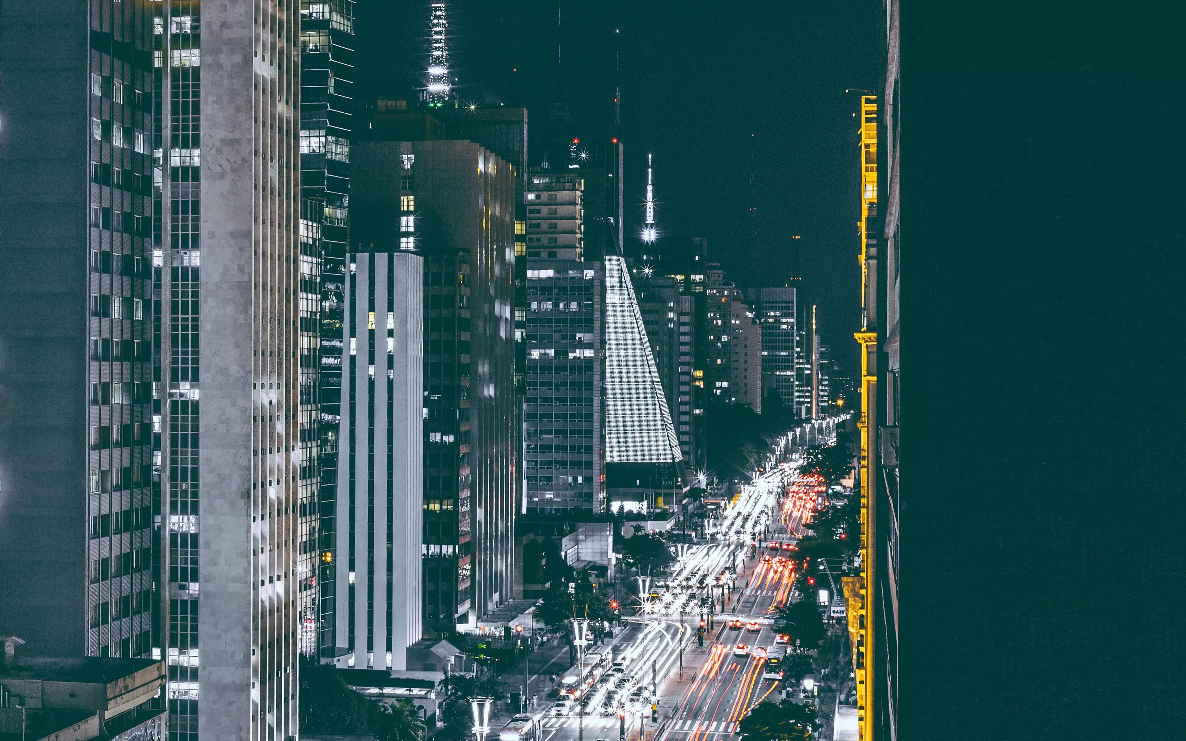 City Night View Urban Street