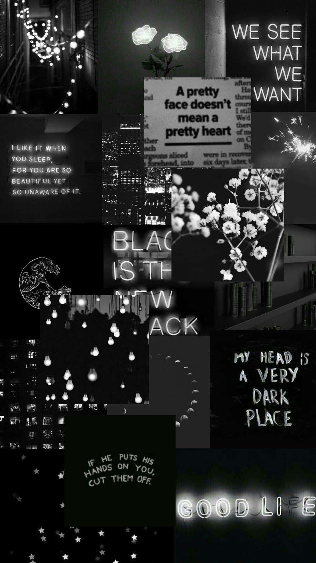 Black Collage Wallpaper