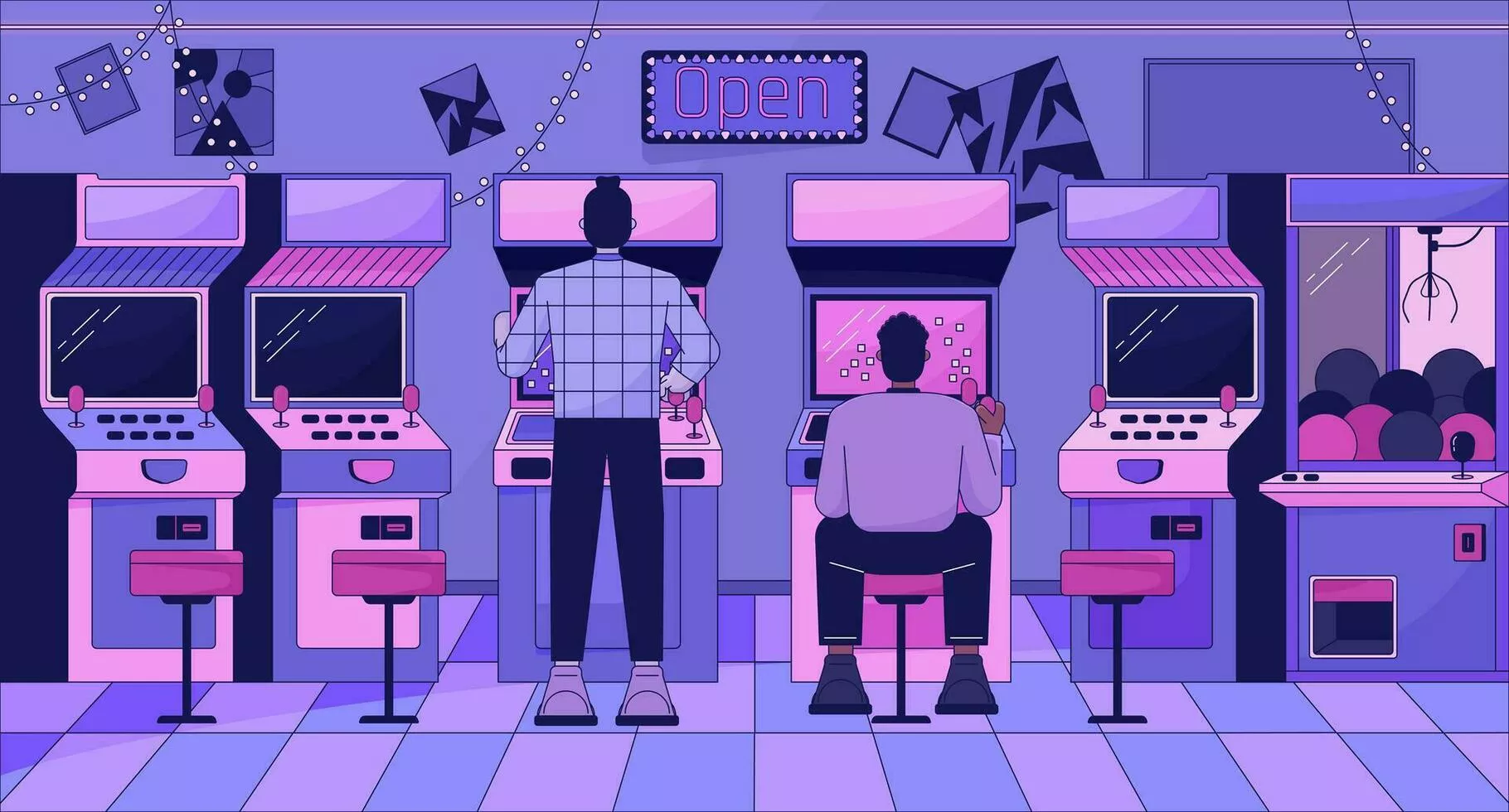 Arcade video gaming lo fi aesthetic