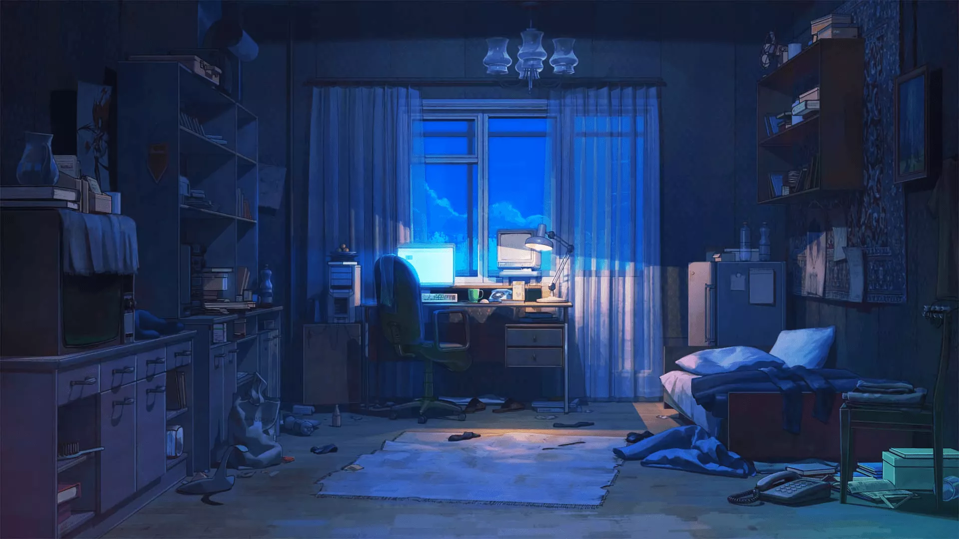 Serene Lofi Anime Room Wallpaper