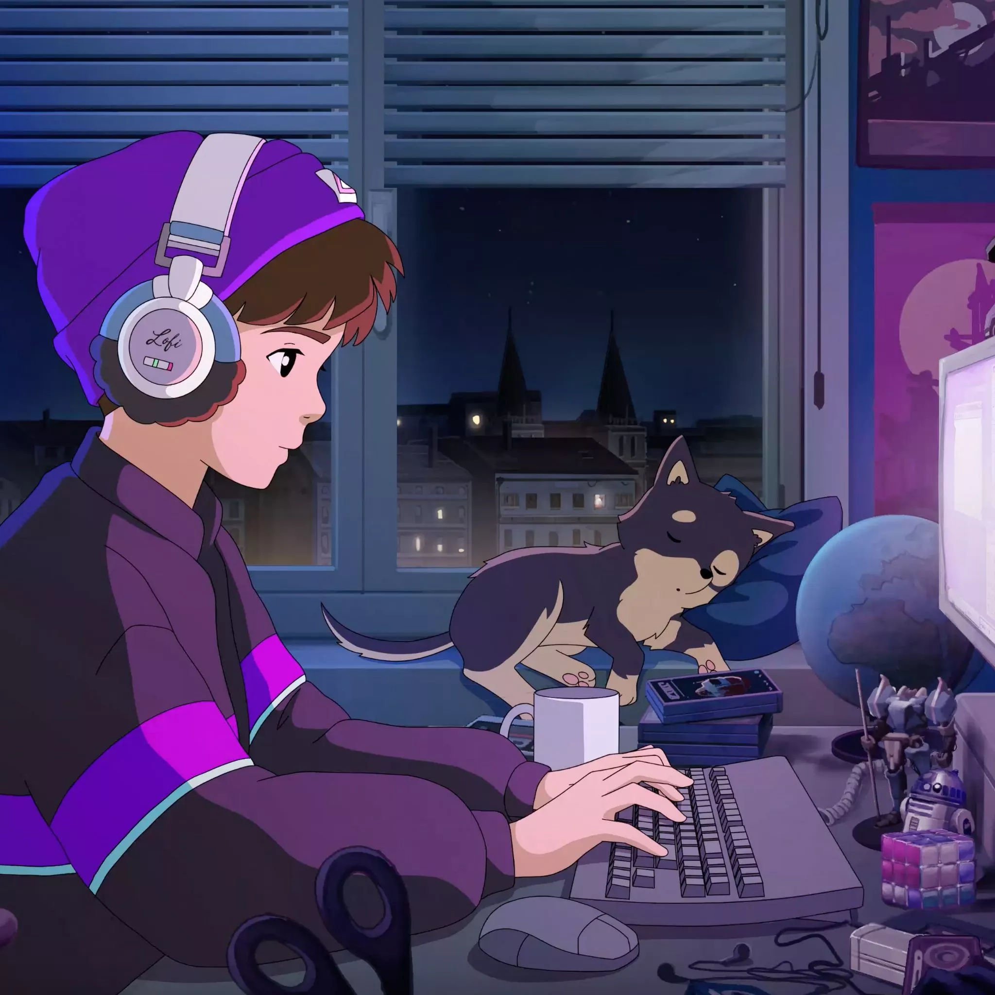 Lofi boy Wallpaper 4K, Synthwave, 5K