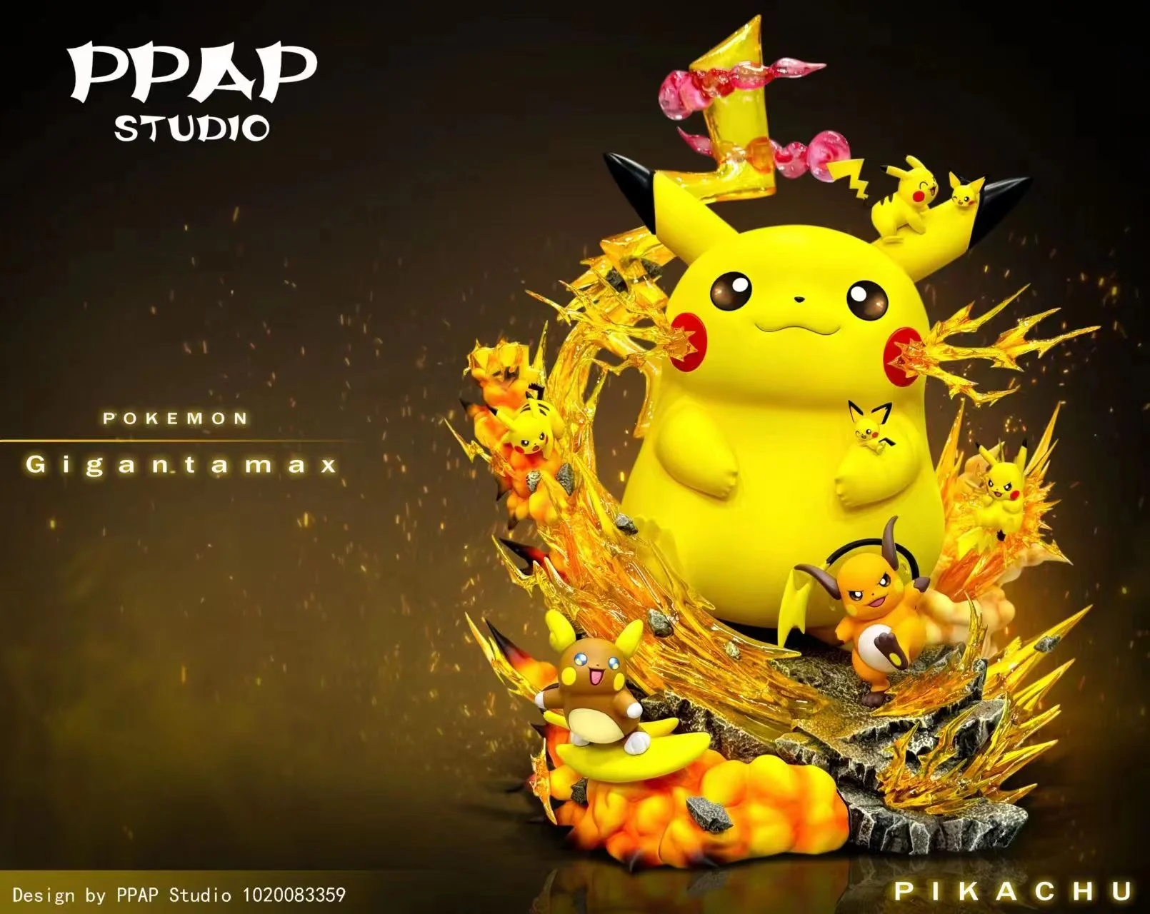 Pikachu Gigantamax Evolutions Diorama