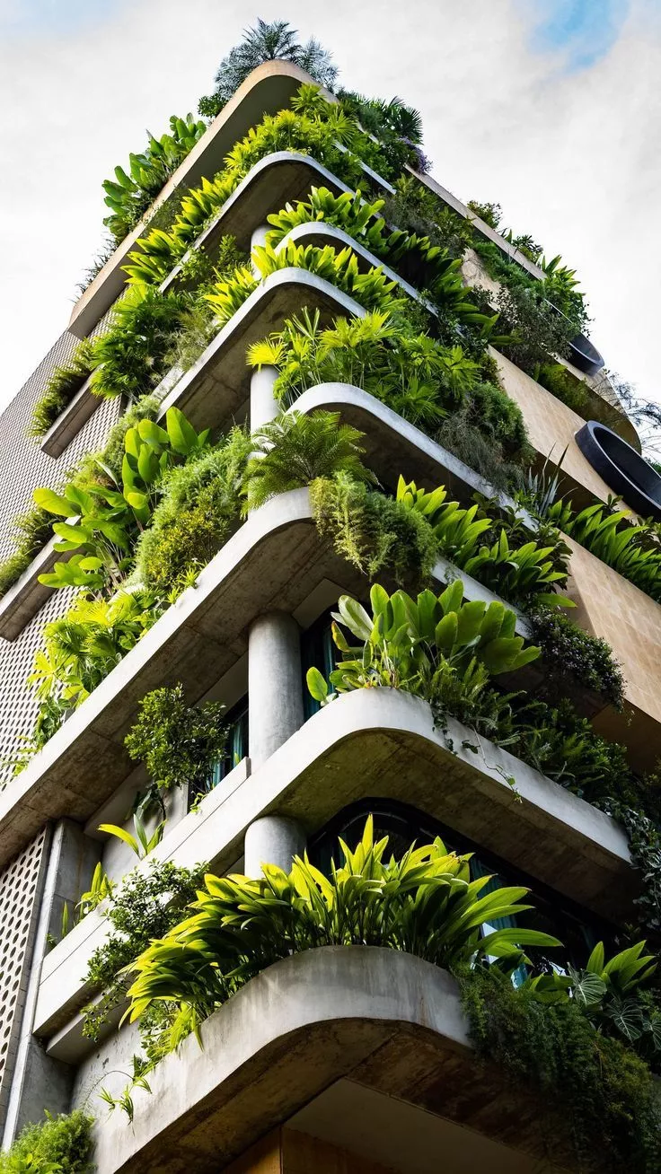 Free background 4k, HD wallpaper building, balconies, plant, architecture, background HD pc & mobile