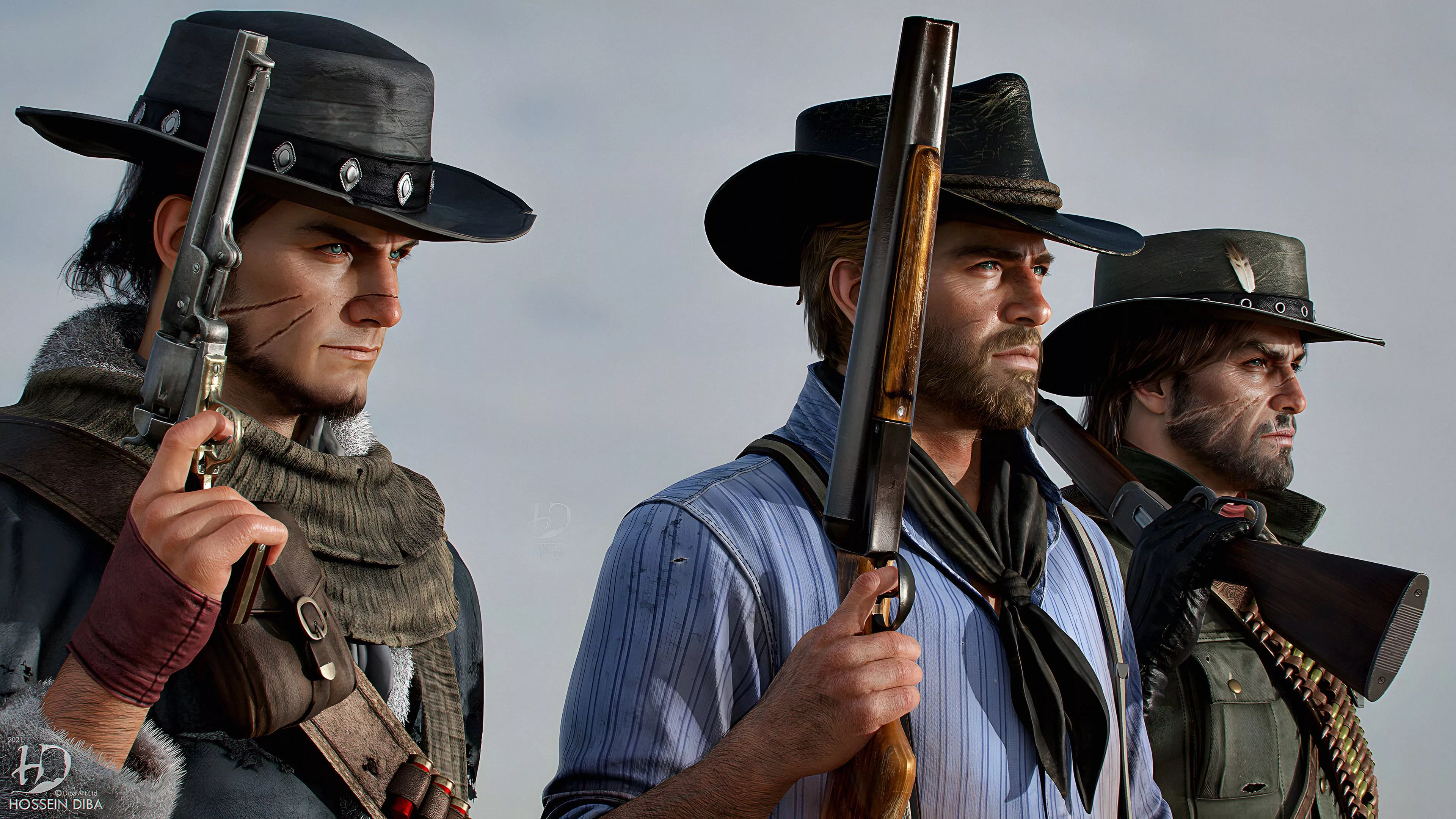 Red Dead Redemption, gun, 3D HD Wallpaper