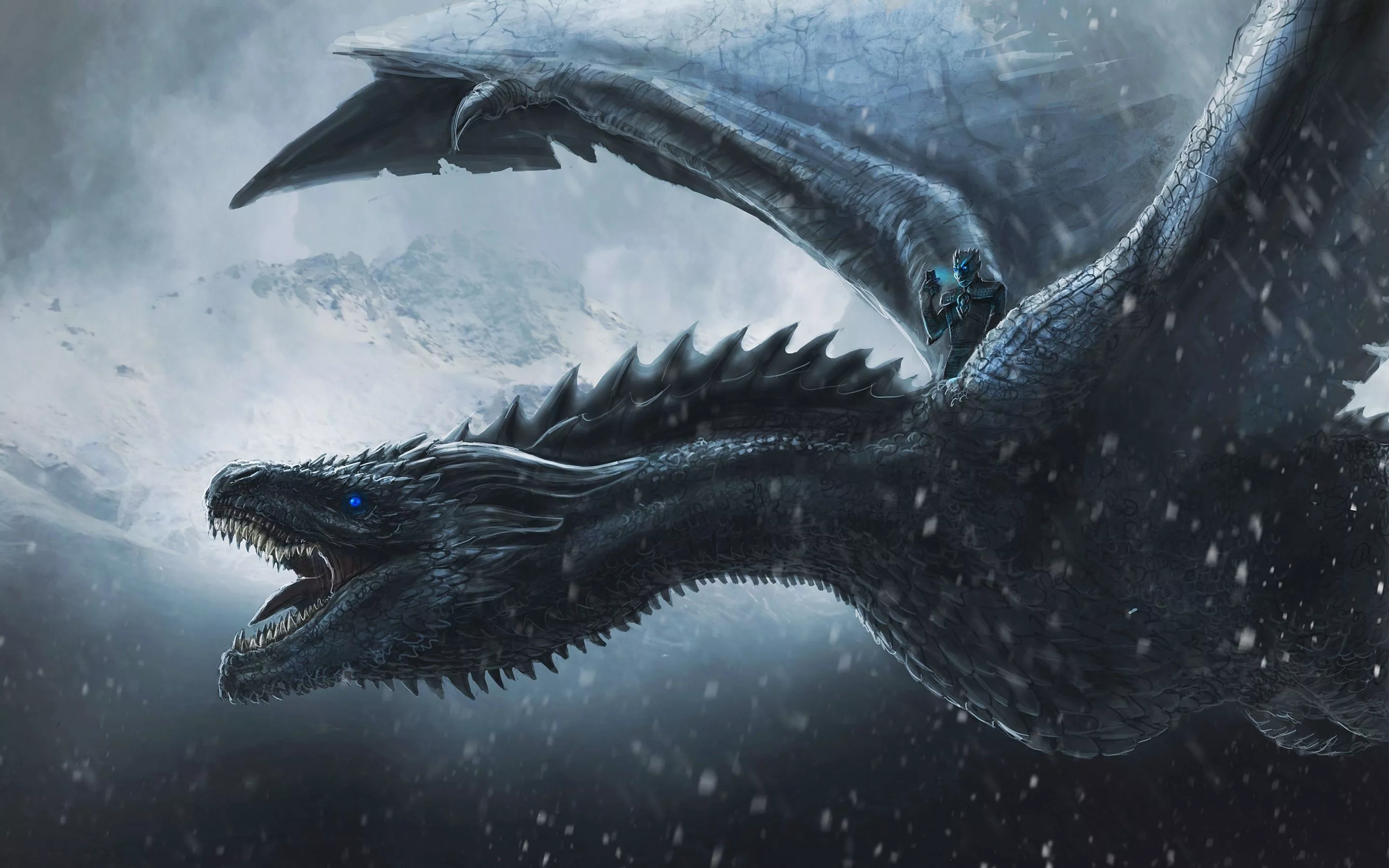 Night King Wallpaper 4K, Dragon, Game