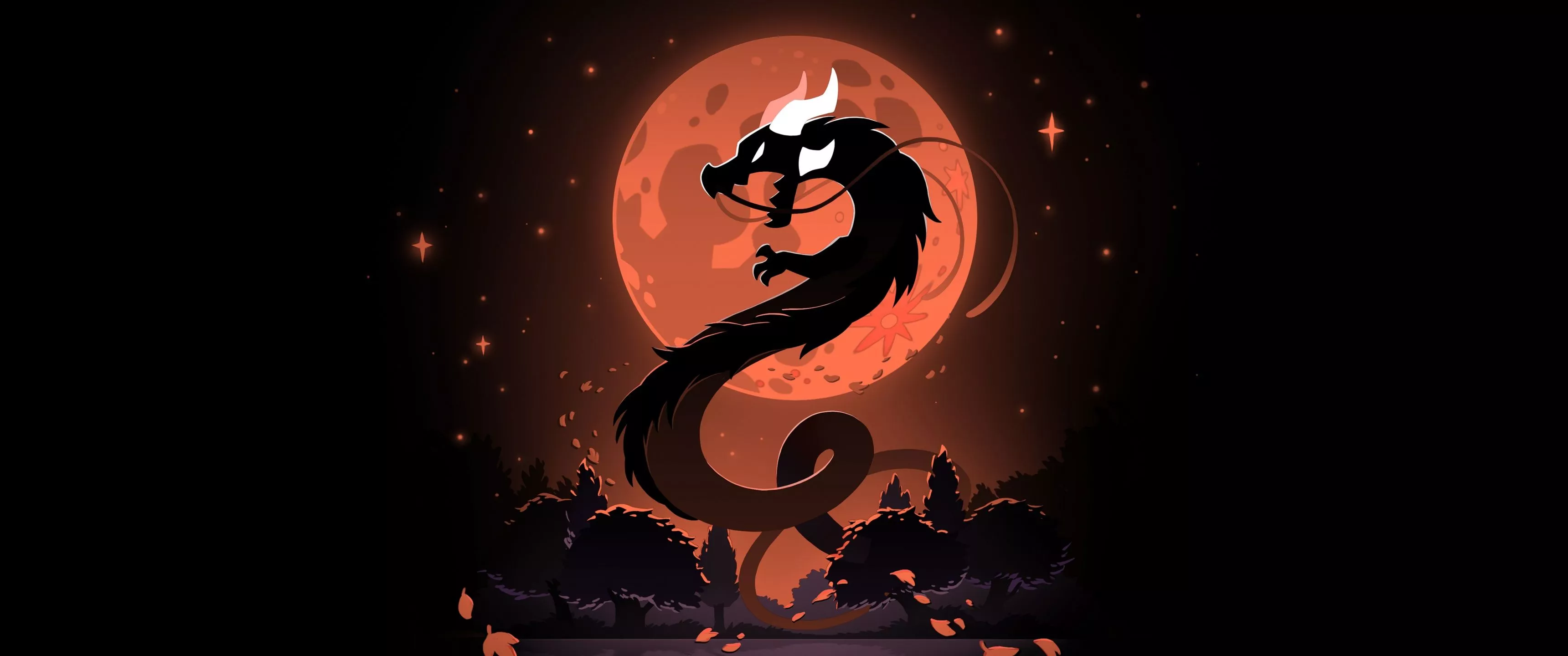 Dragon Wallpaper 4K, Blood Moon