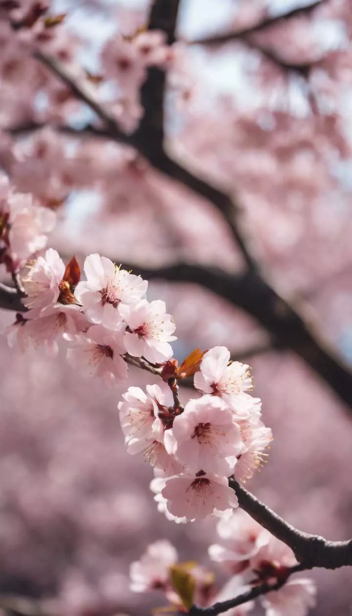 A sakura tree in its full bloom during
