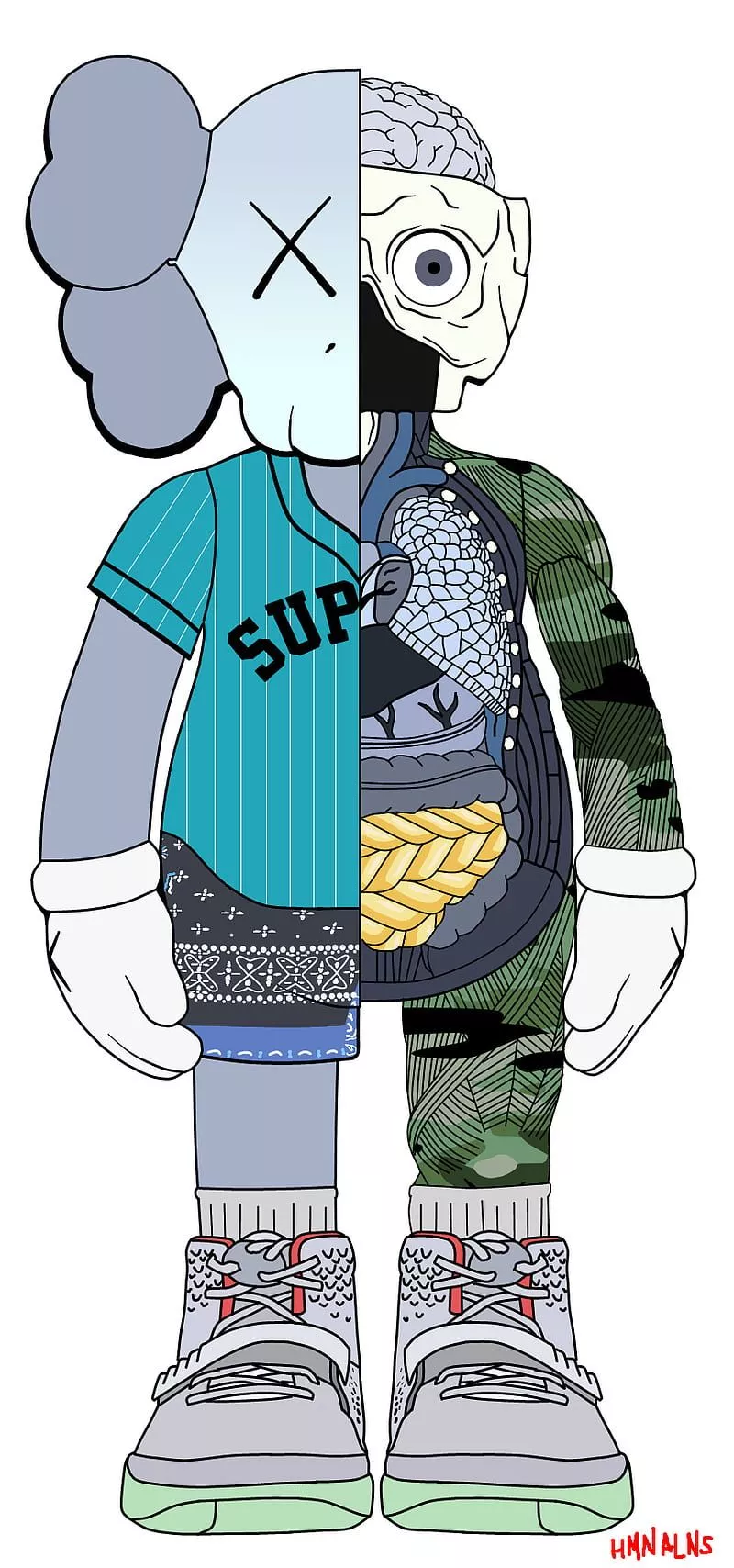 Kaws x Supreme, art, flayed, kaws, open