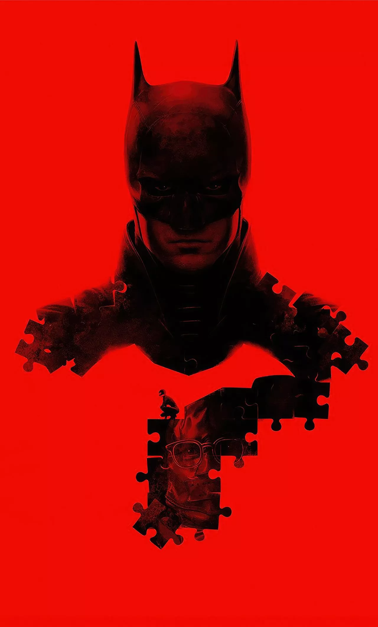 batman, red poster, question mark