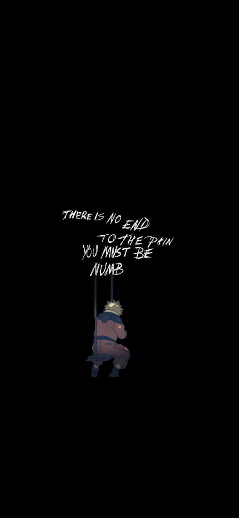 Numb the pain, dark, deep, naruto, quote, sad, HD phone wallpaper