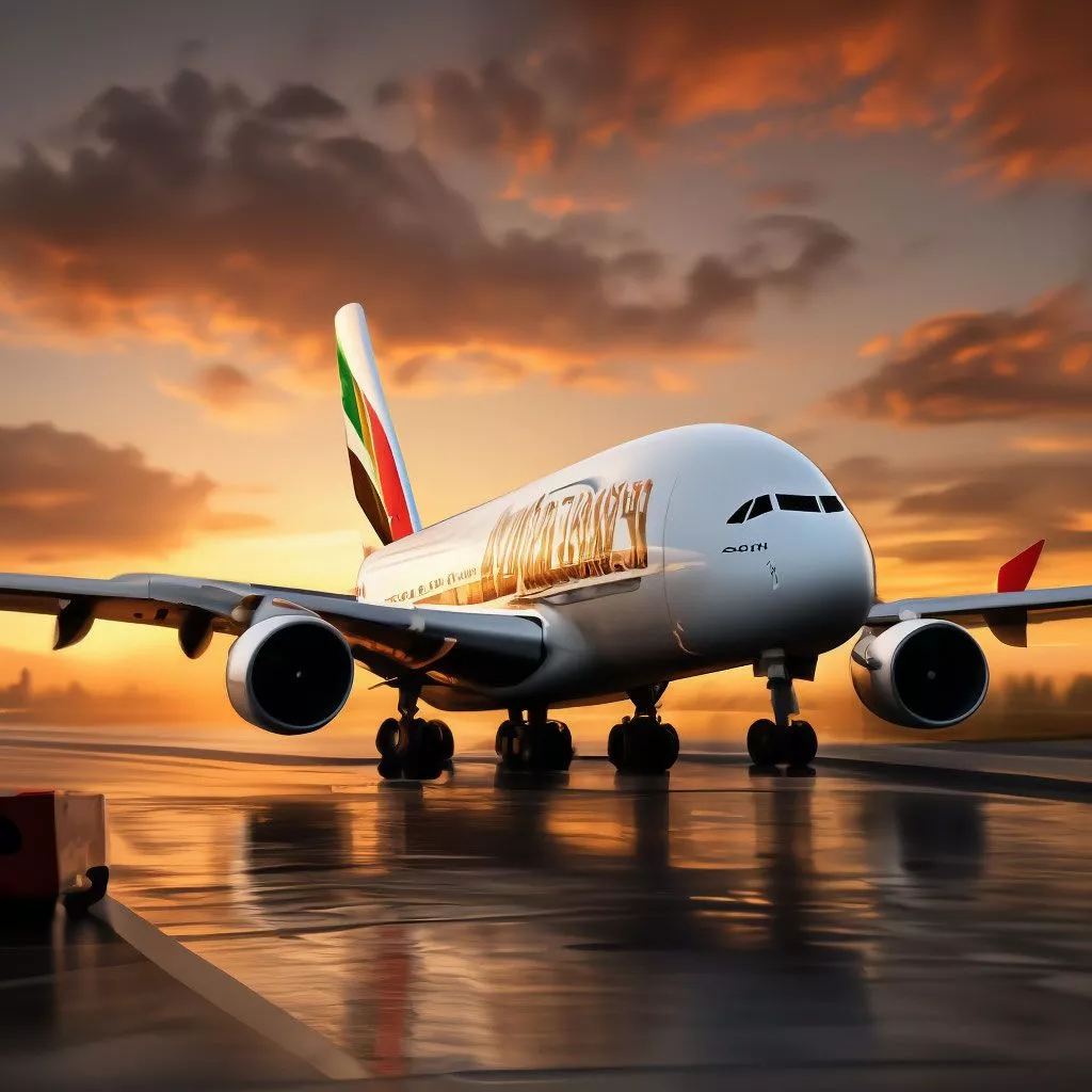 Airbus A380 800 Emirates On Sunset
