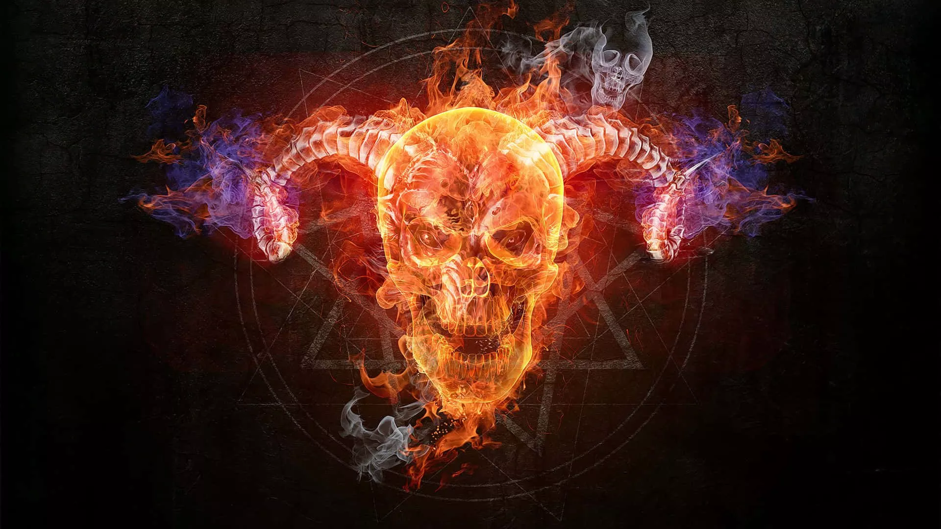 Flaming Skull Wallpaper