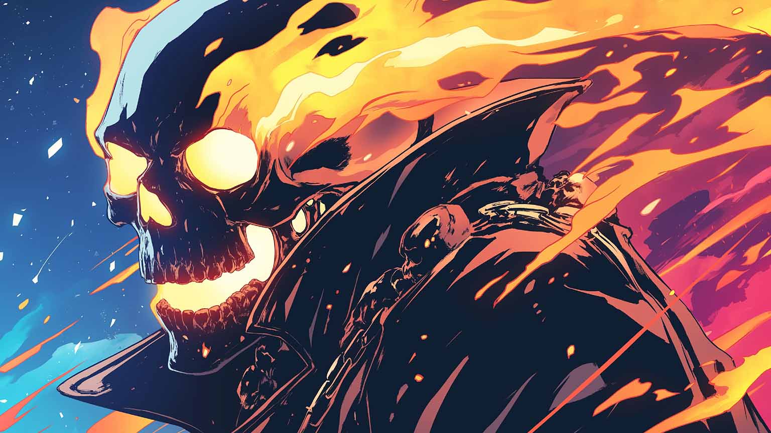 Ghost Rider Flaming Skull Desktop