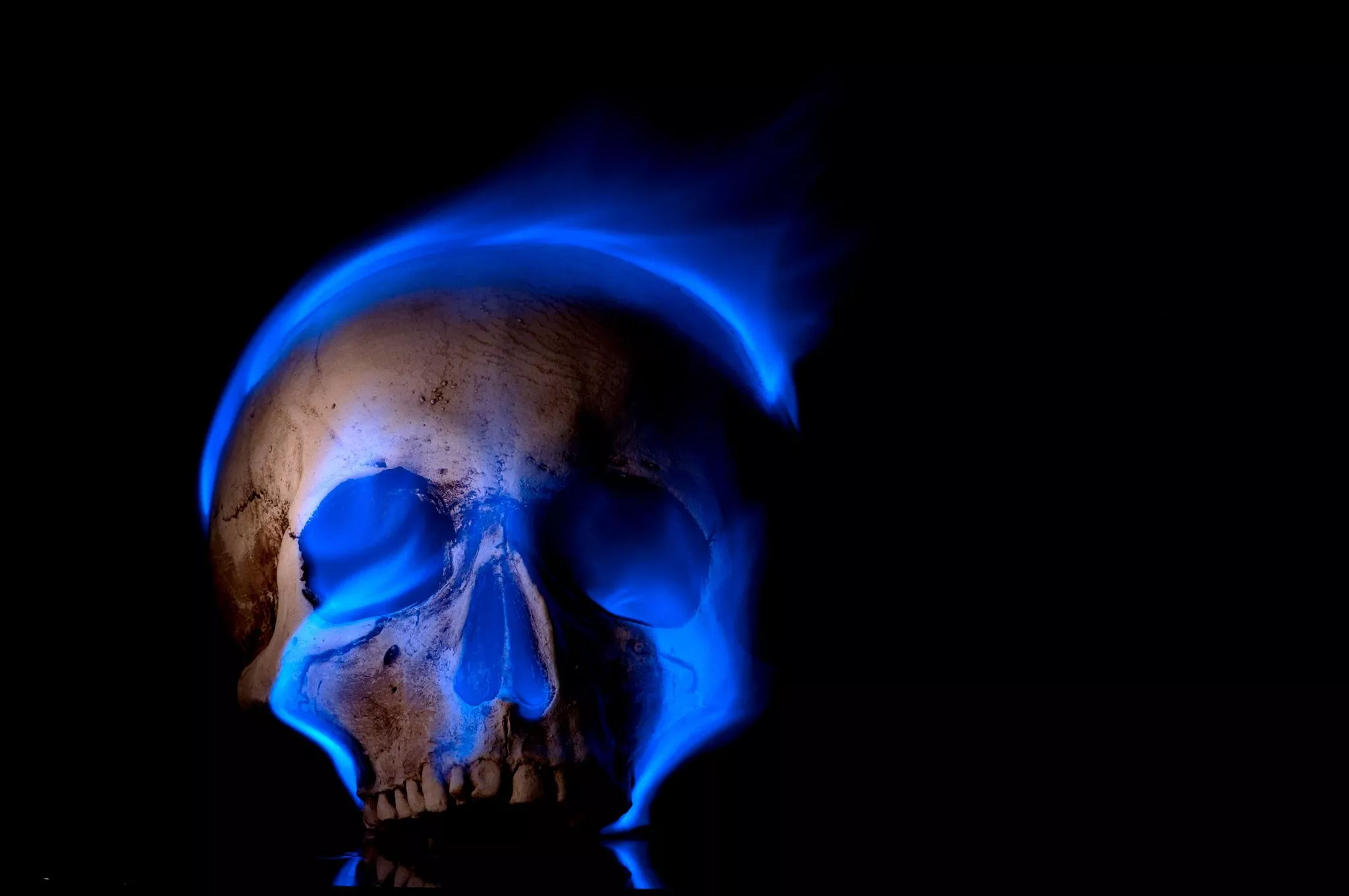 Wallpaper background, flame, skull