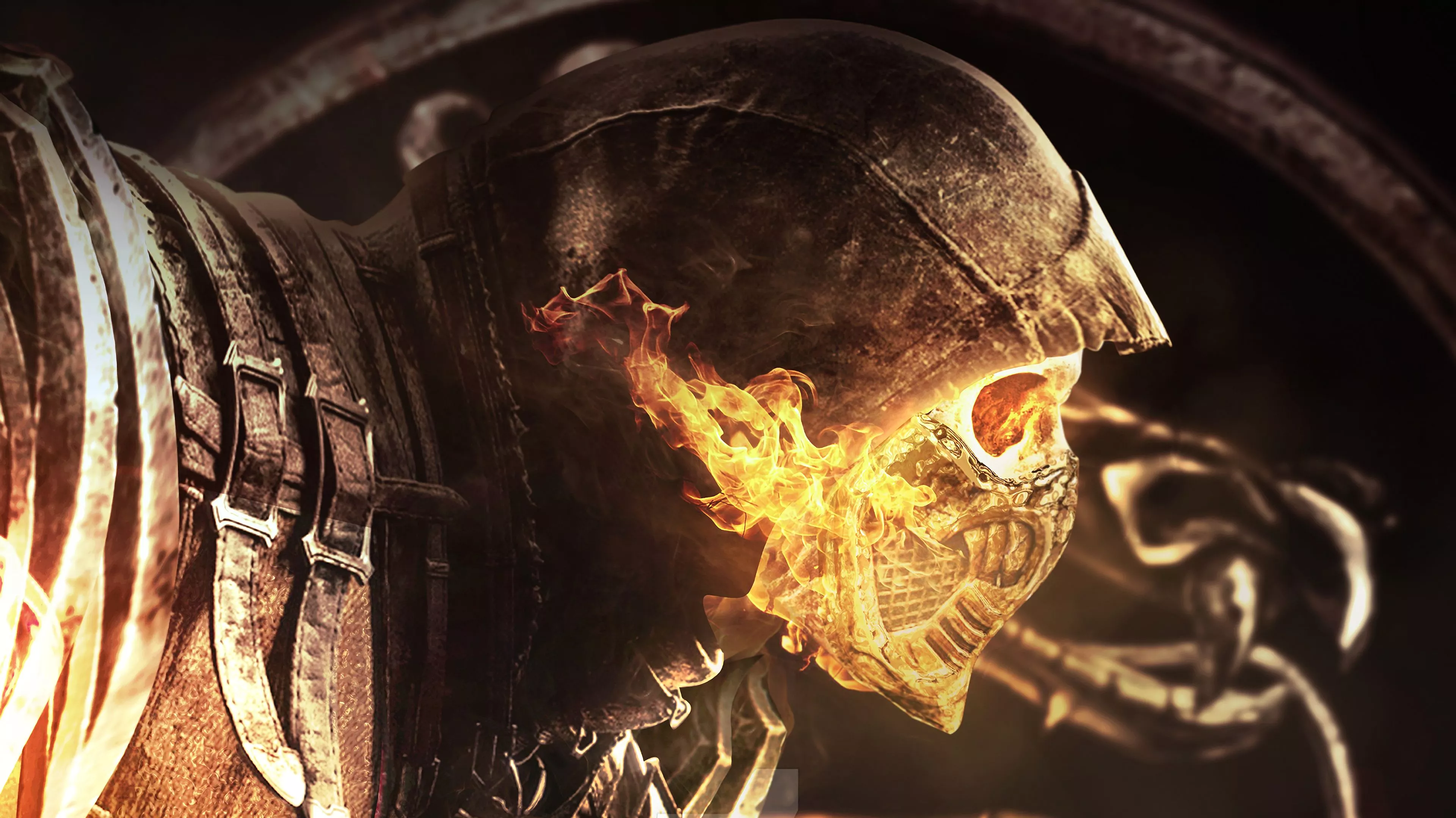 Scorpion Skull Flaming Mortal Kombat 11