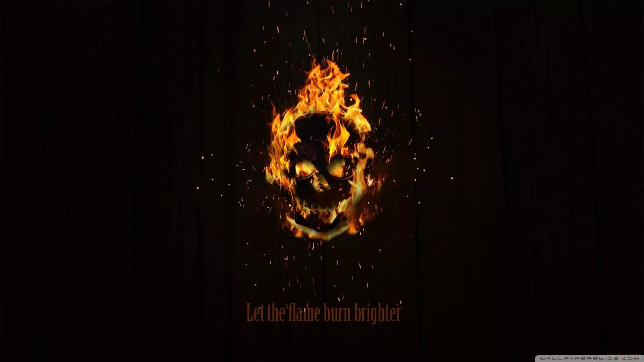 Flaming Skull Ultra HD Wallpaper for 4K