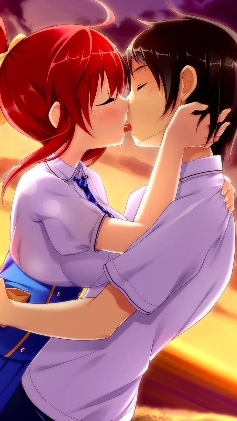 Girl Kiss Love, anime, kiss, boy
