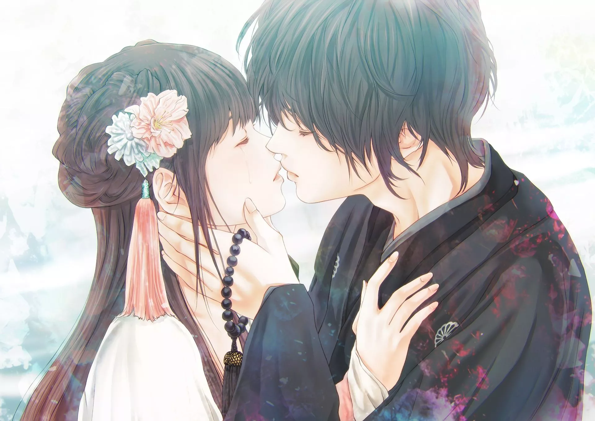 Wallpaper girl, romance, anime, pair