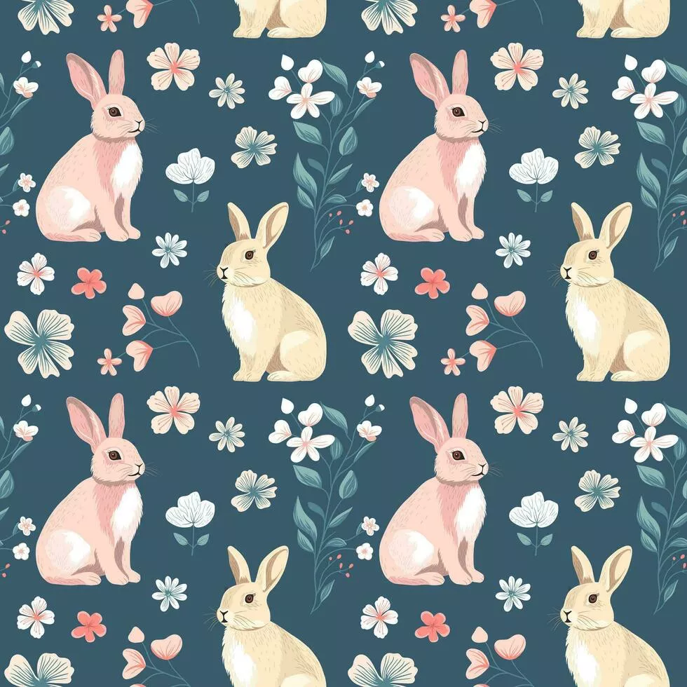 Vector seamless pattern with cute
