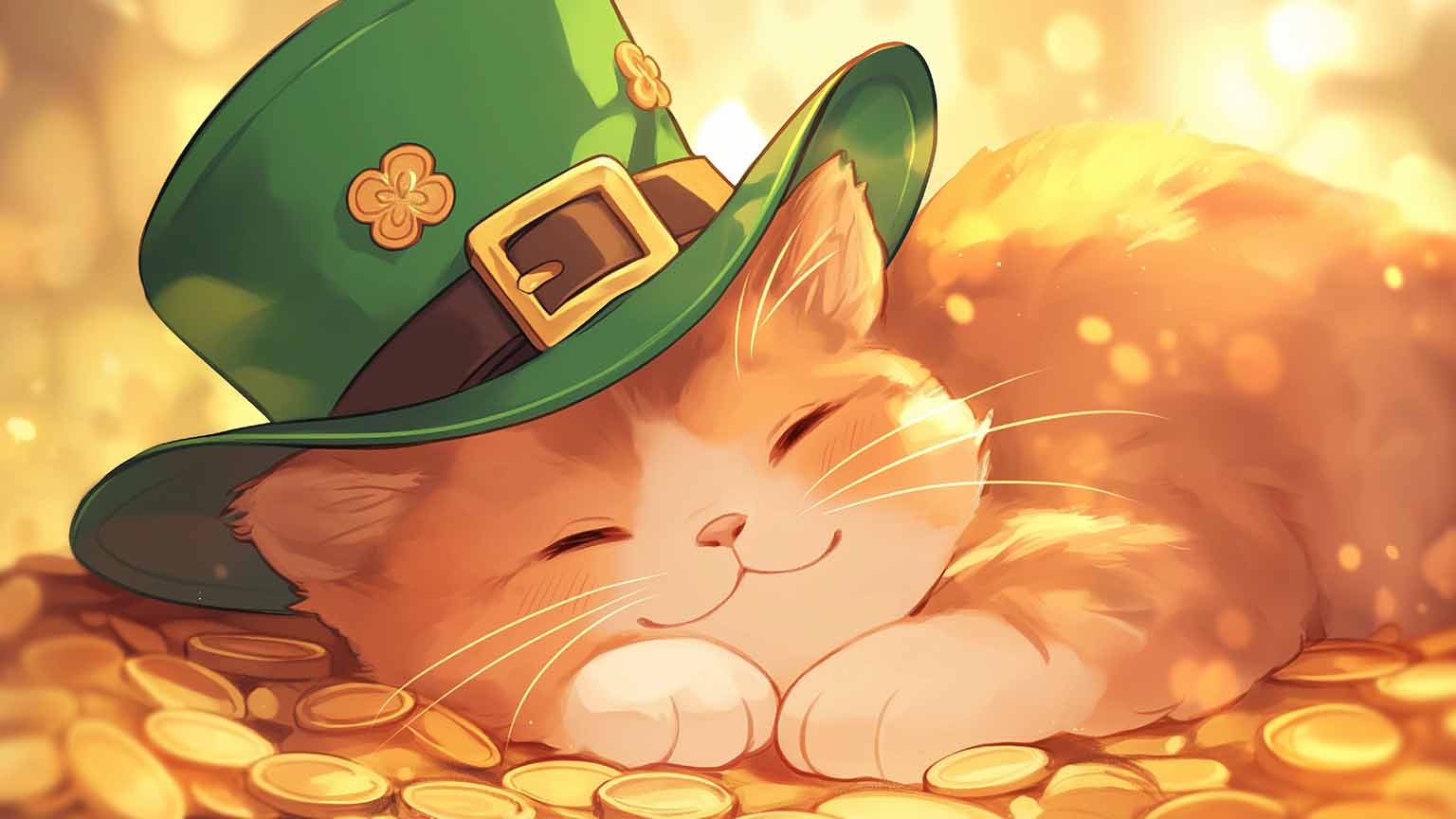 Free Cat in Leprechaun Hat St. Patrick