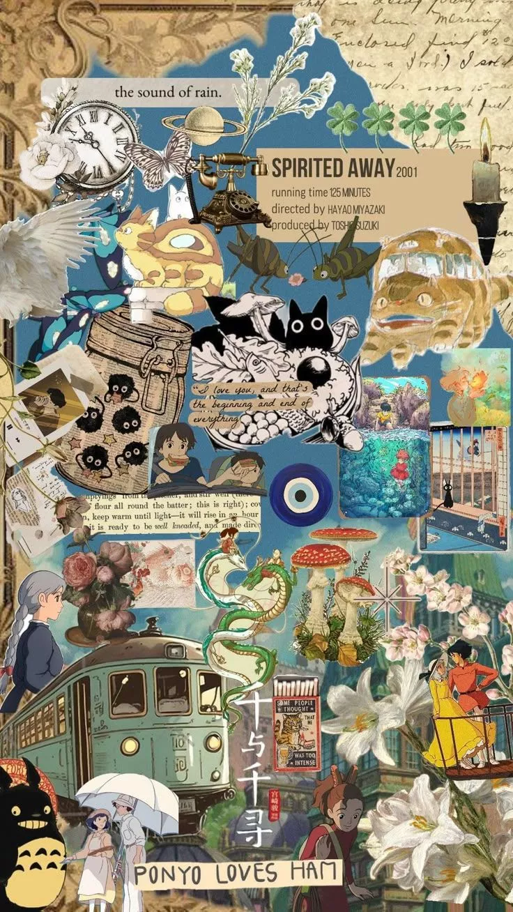 studio ghibli collage wallpaper