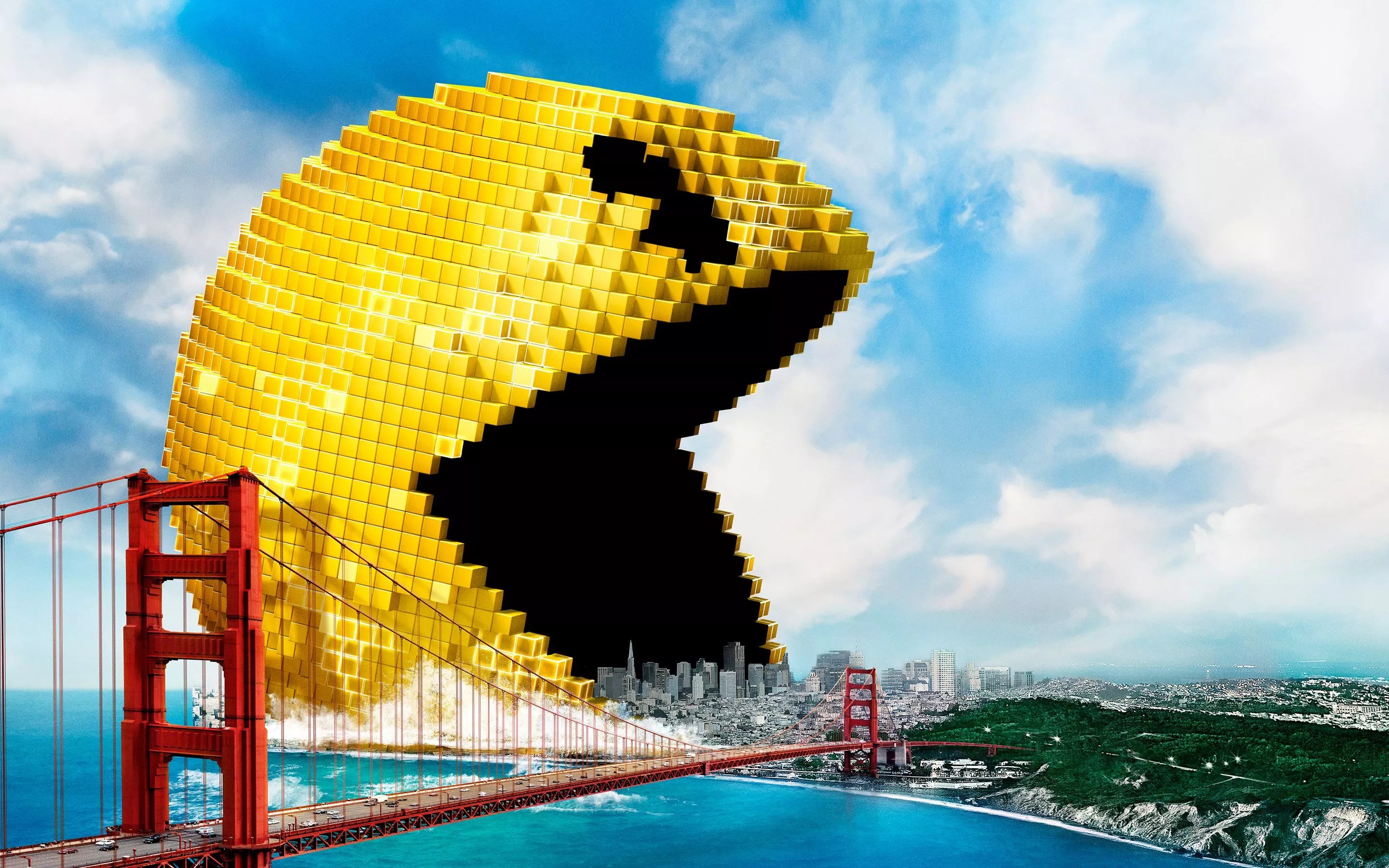 HD desktop wallpaper: Pixels, Pac Man
