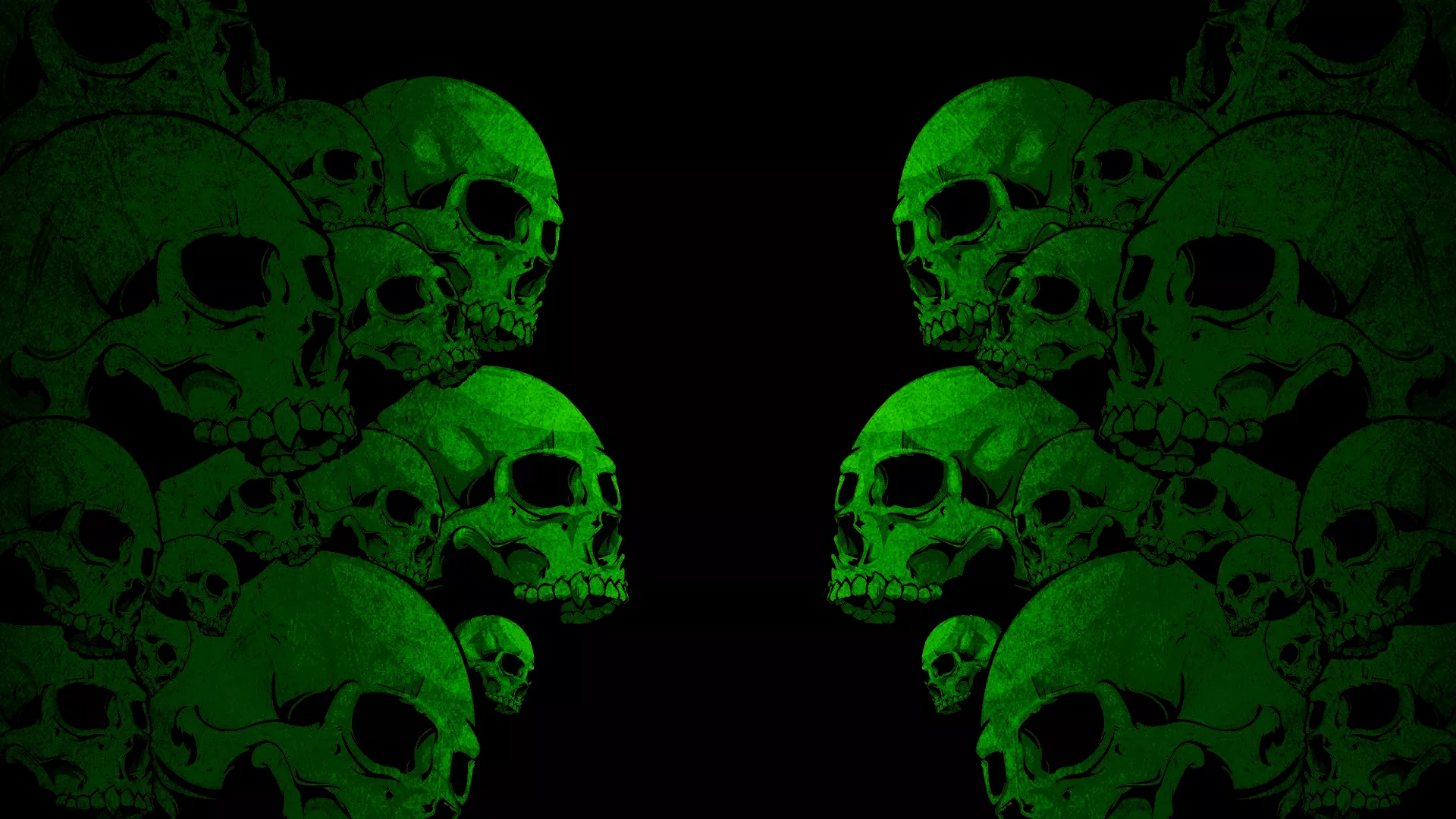 Dark Green Skull HD Wallpaper: A