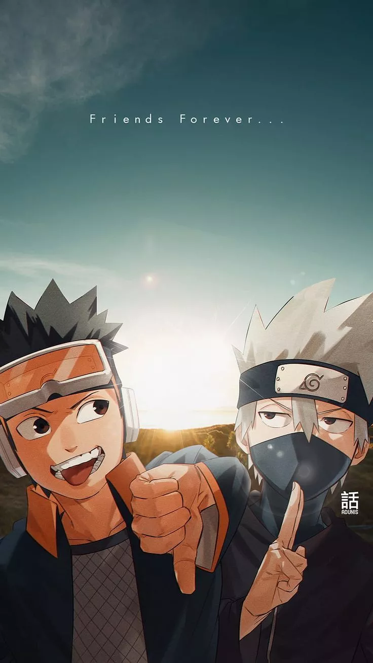 Obito and Kakashi, naruto, HD phone wallpaper