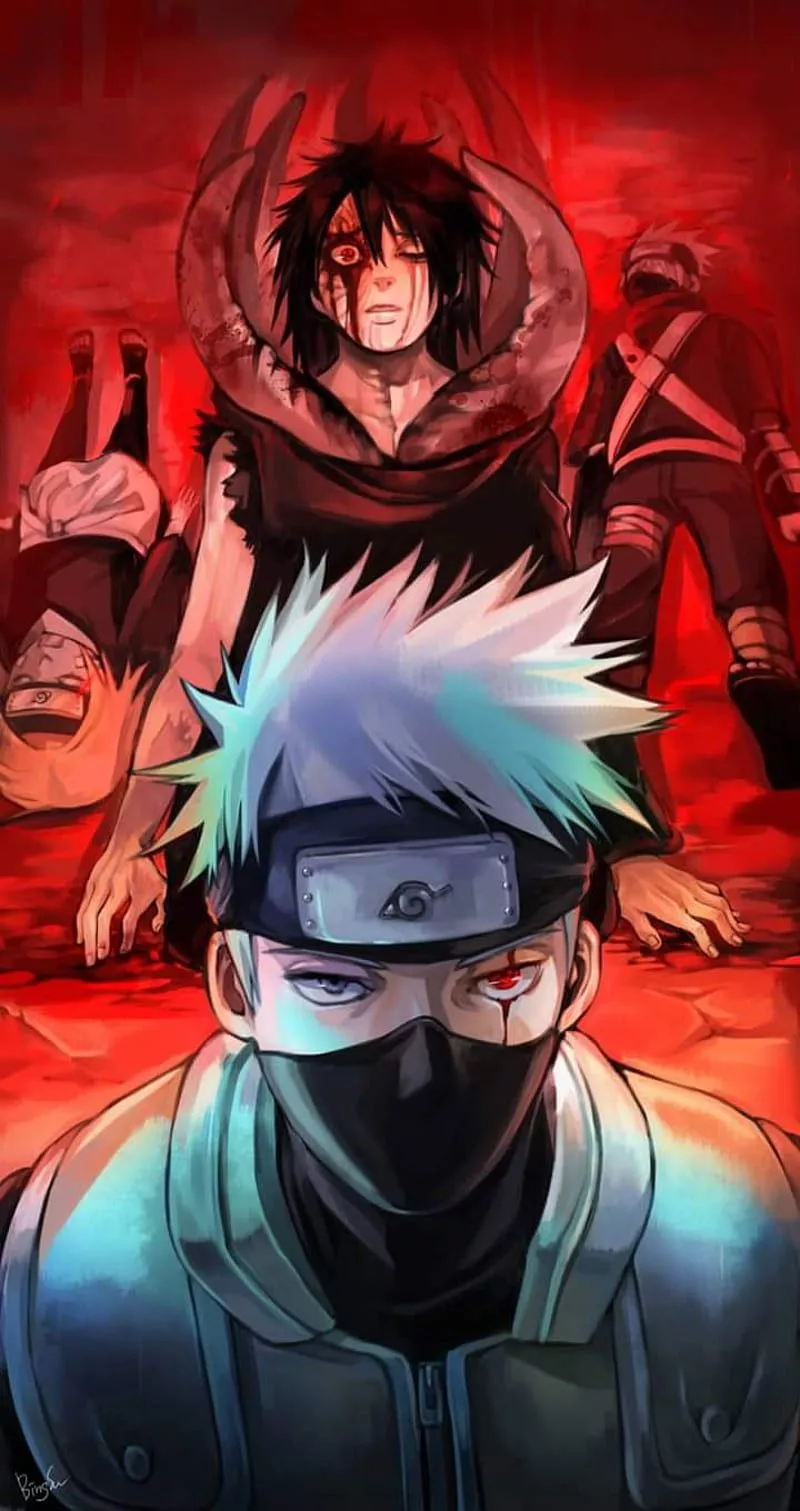 Kakashi, naruto, obito, rin, HD phone wallpaper