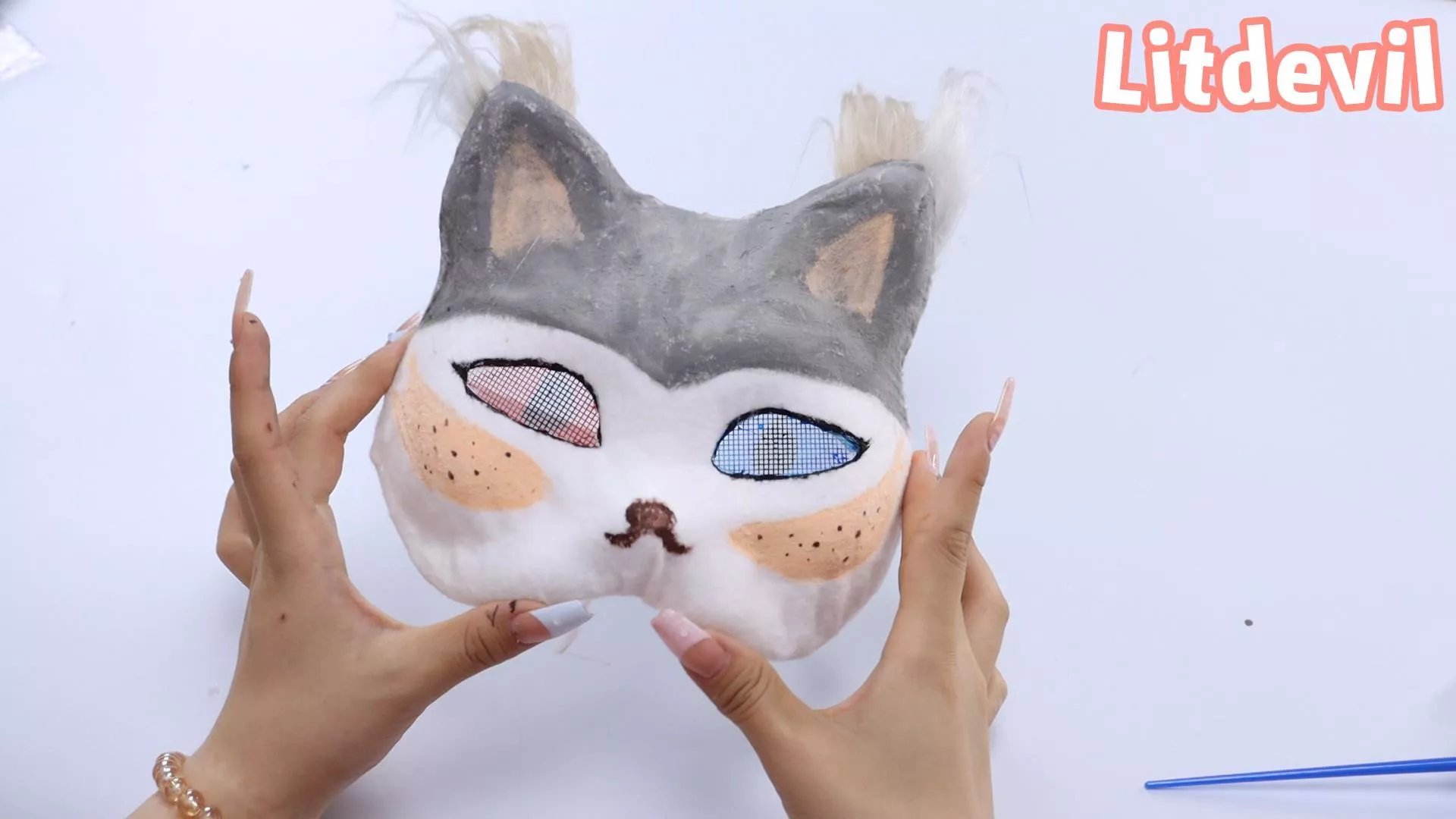 Cat Mask Therian DIY Kit White