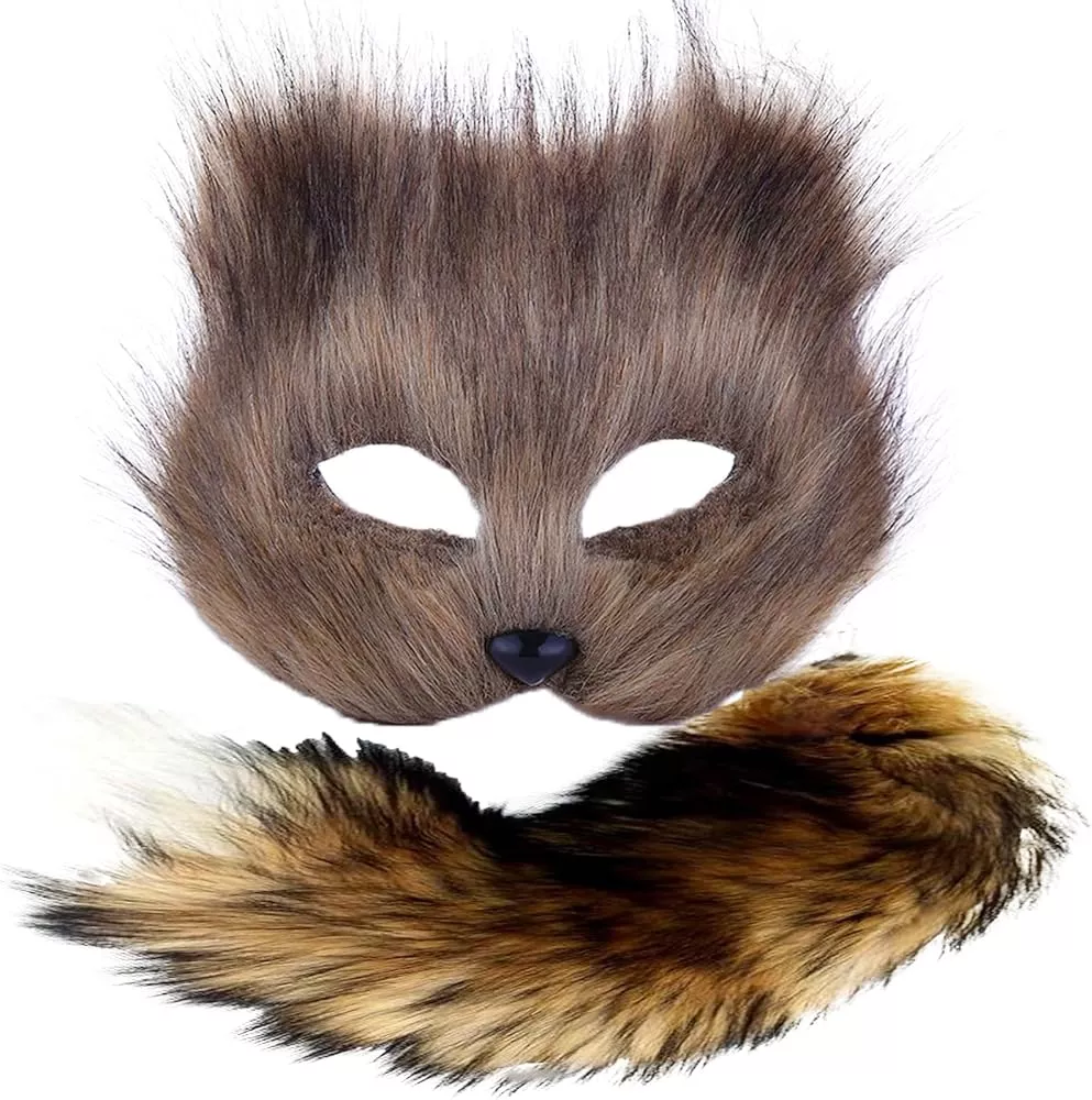 YXCFEWD Therian Mask and Tail Cat Mask