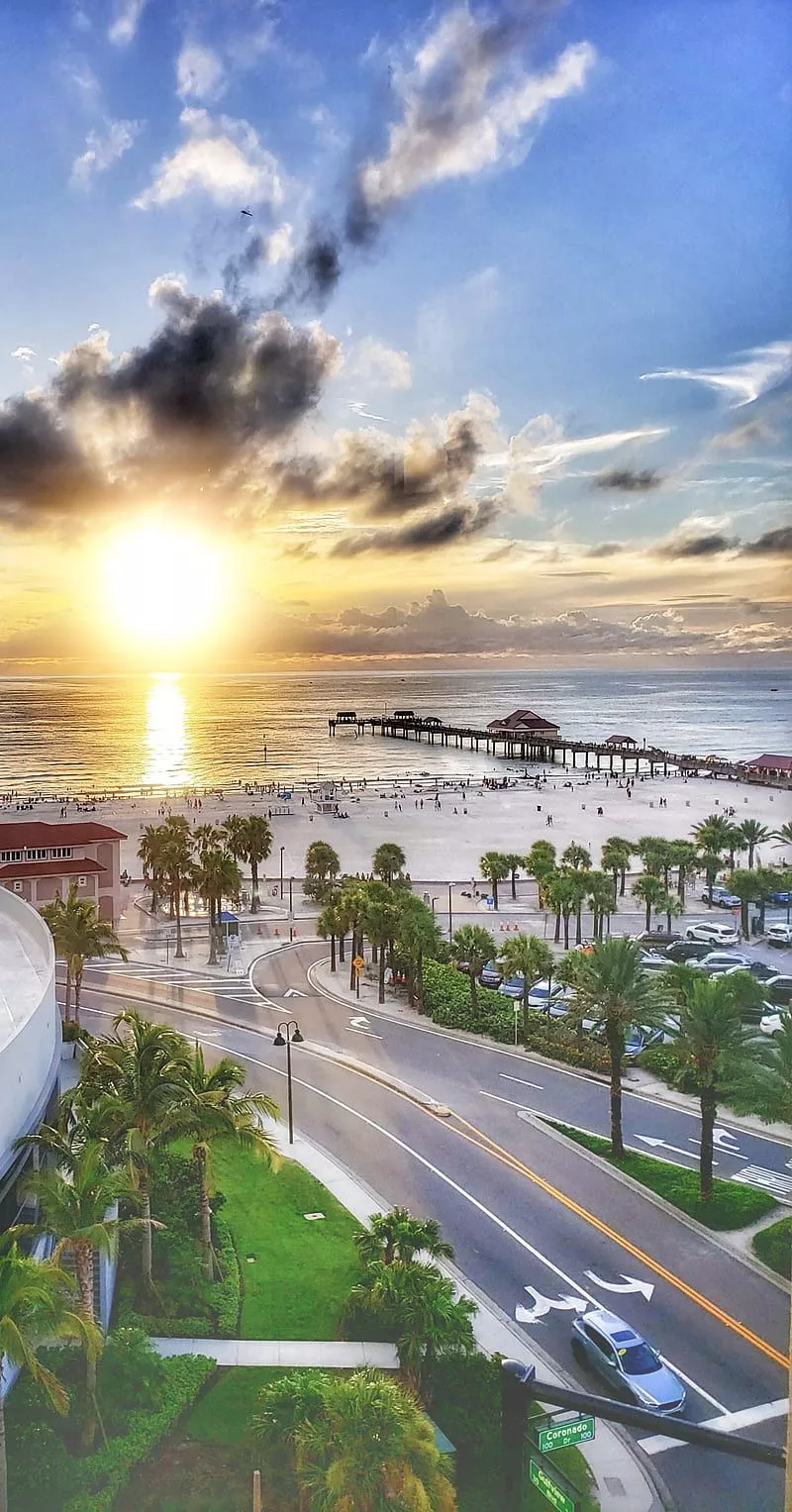 Sunset, beach, clearwater, florida