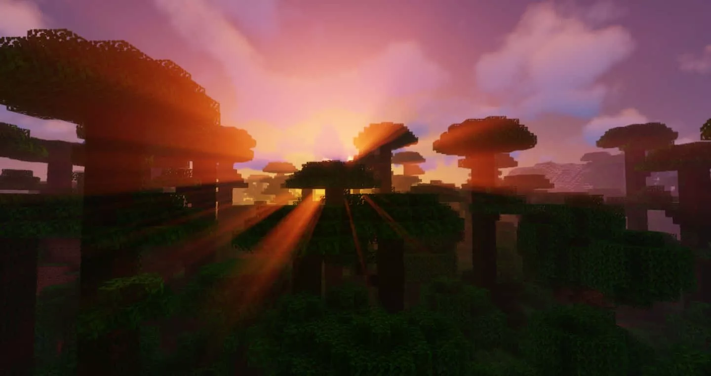 Minecraft Sunset Wallpaper