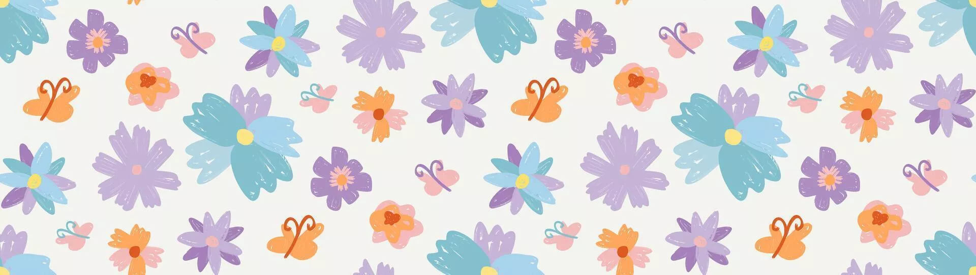 hand drawn doodle style flowers