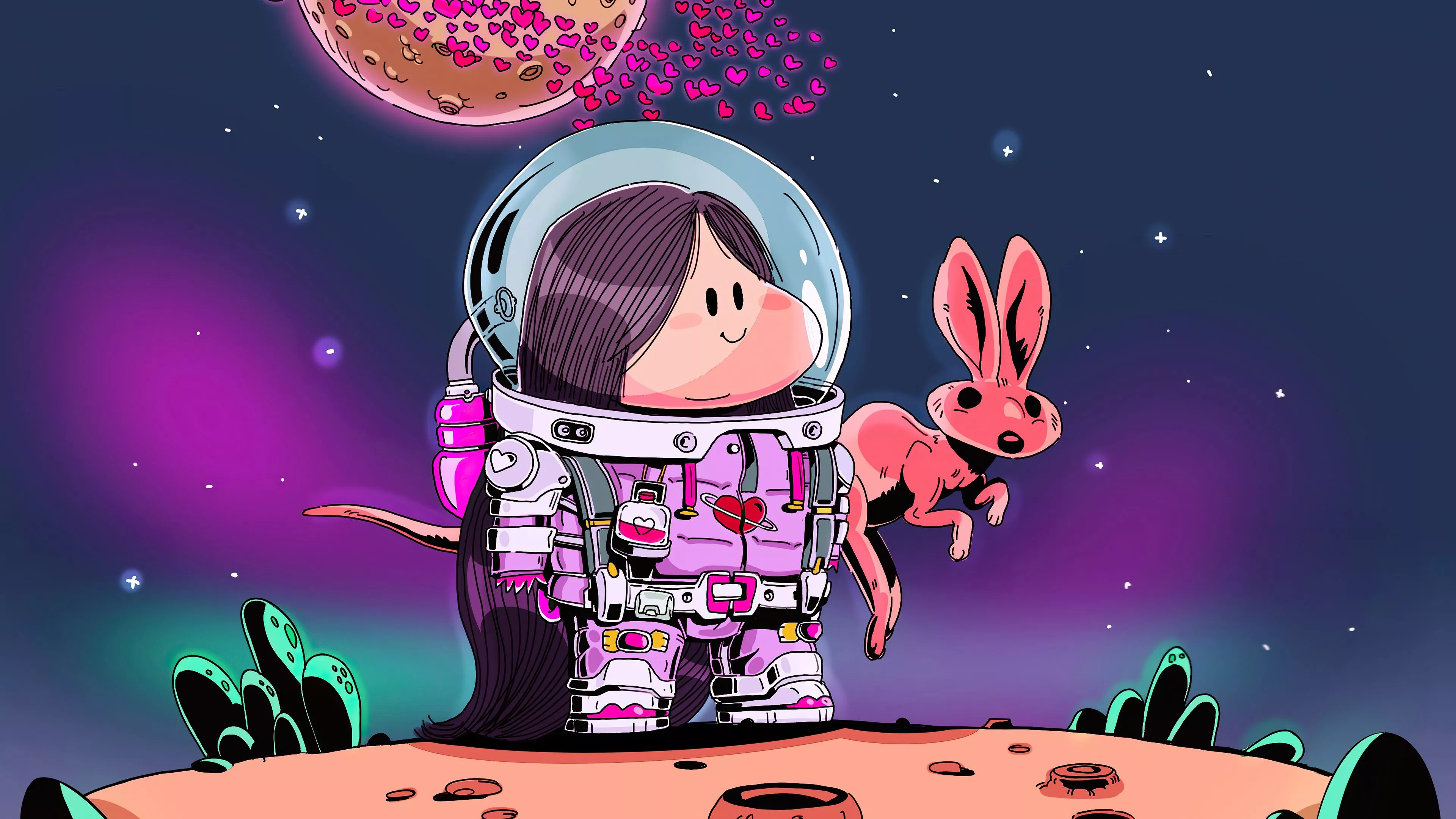 Cute Astronaut Little Girl