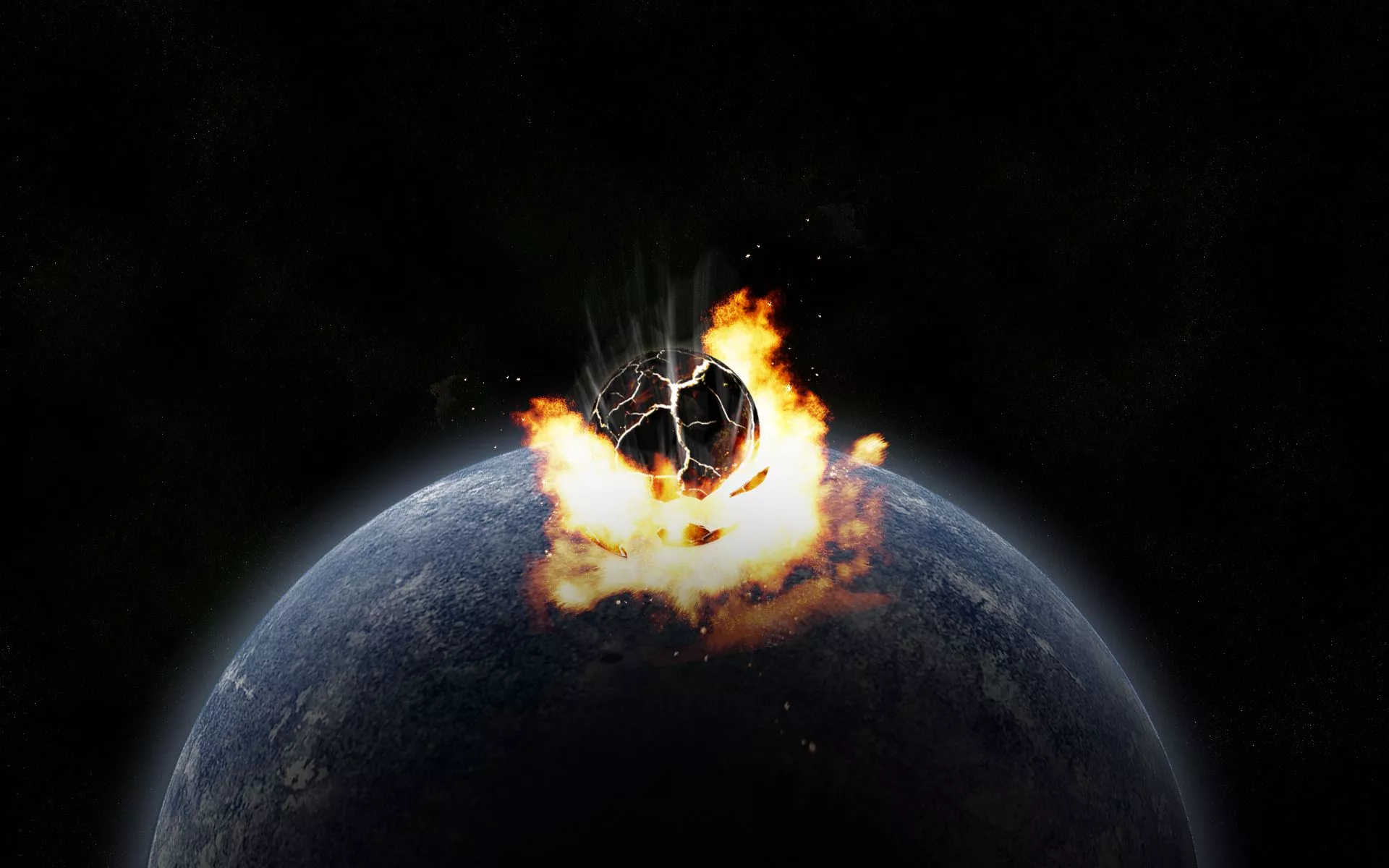 Cosmic Collision: Stunning HD Wallpaper