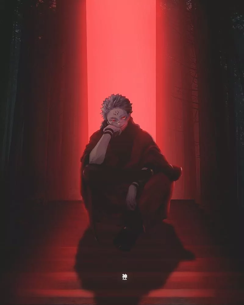 Sukuna, anime, fanart, jujutsukaisen