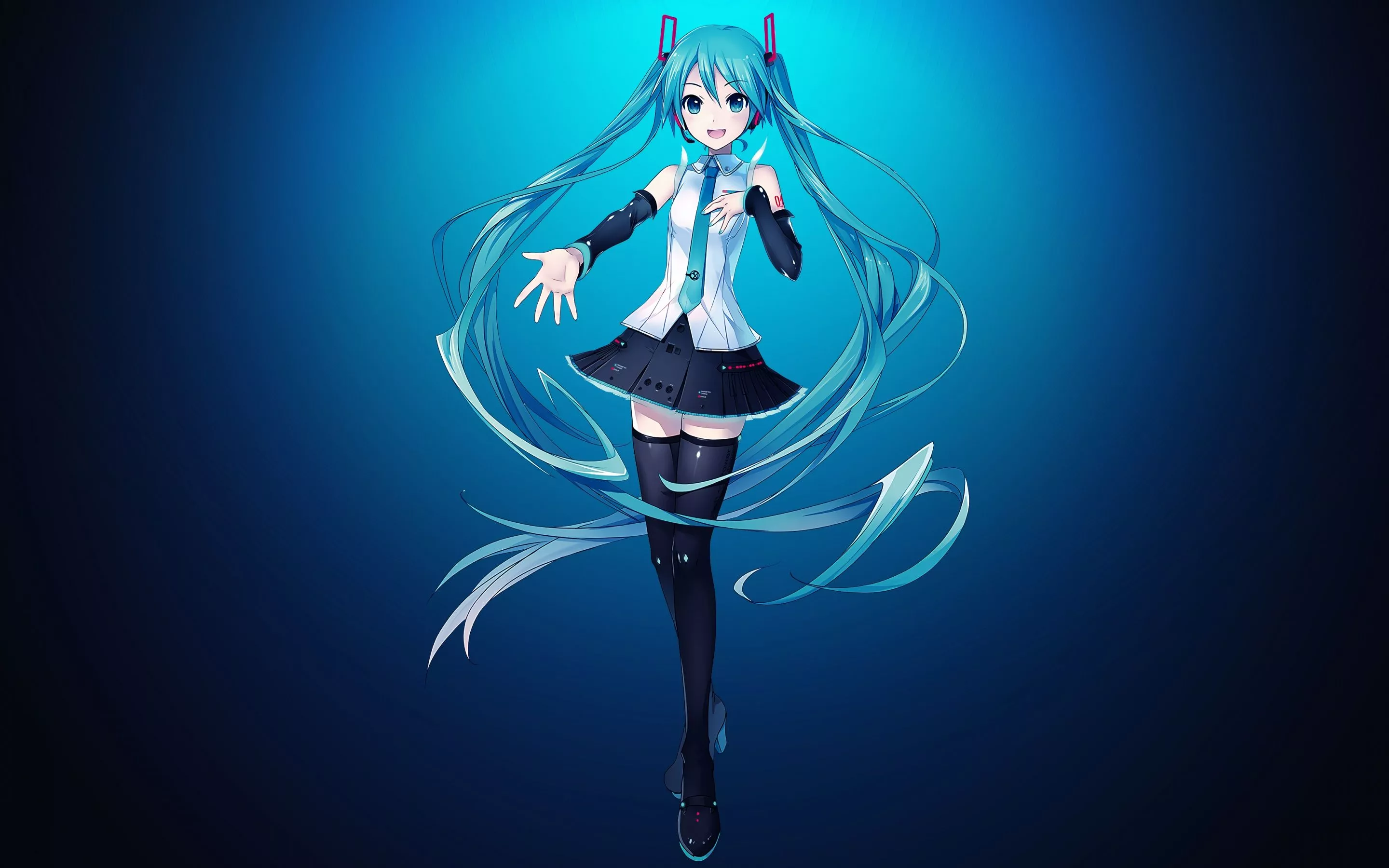 Hatsune Miku Wallpaper 4K, Deep blue