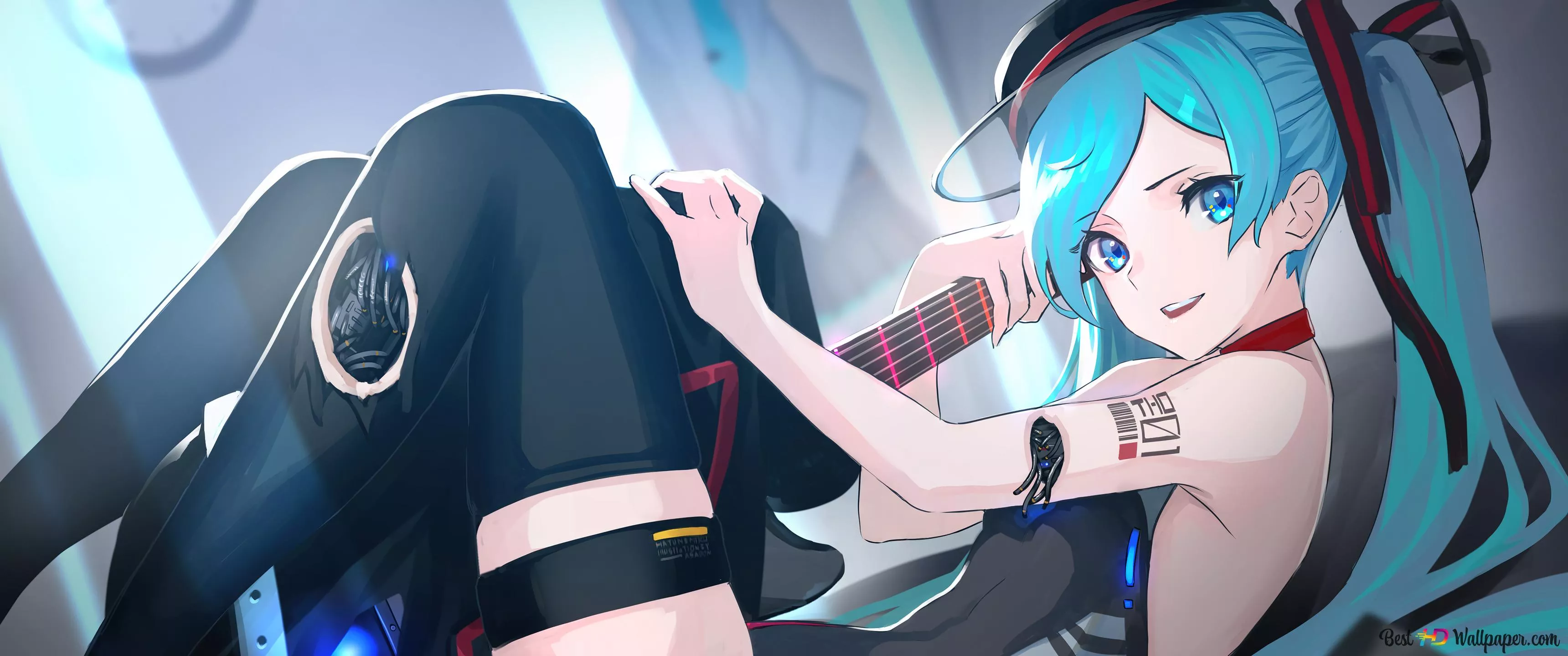 Hatsune Miku vocaloid cyborg girl 4K