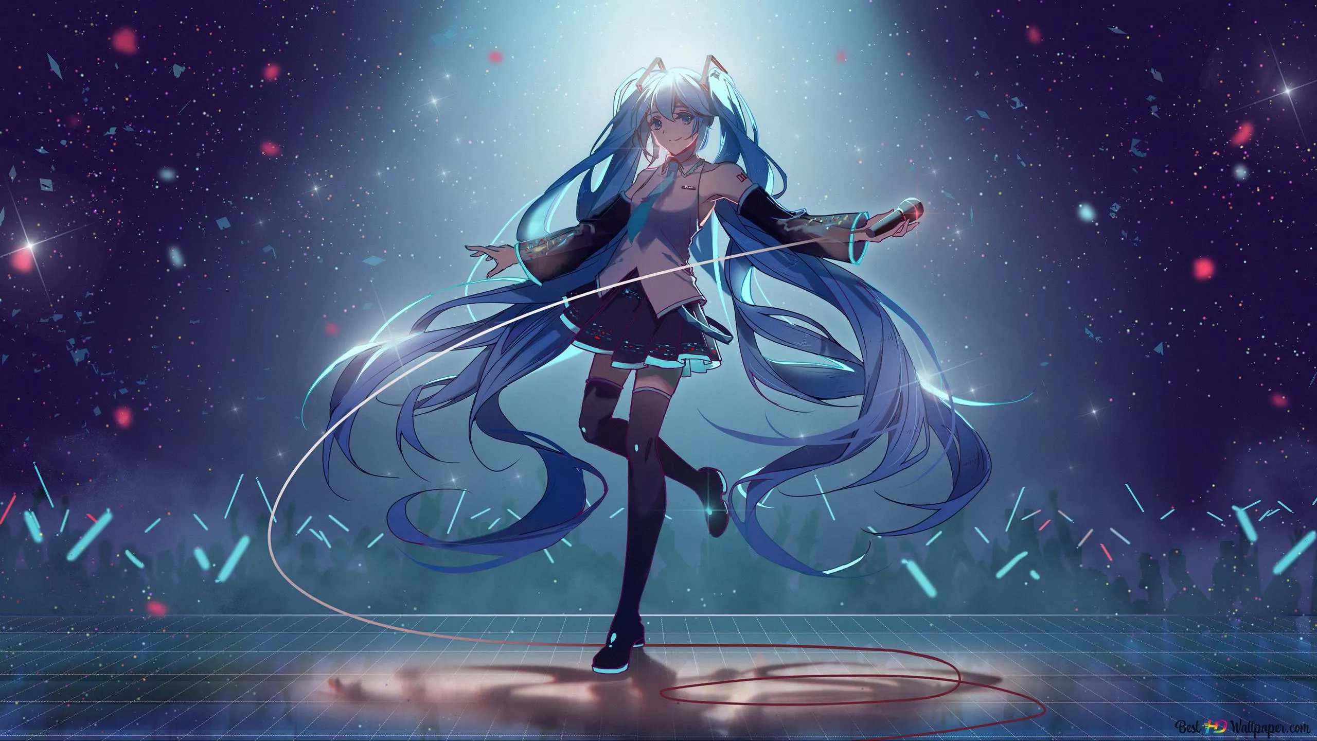 Beautiful anime vocaloid Hatsune Miku